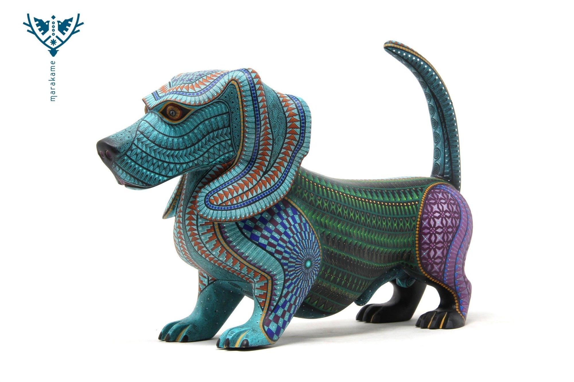 Alebrije - Perro Salchicha - Arte Huichol - Marakame