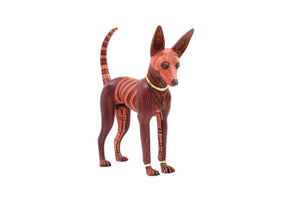 Alebrije perro - Xoloitzcuintle #2 - Eterno Reposo - Arte Huichol - Marakame