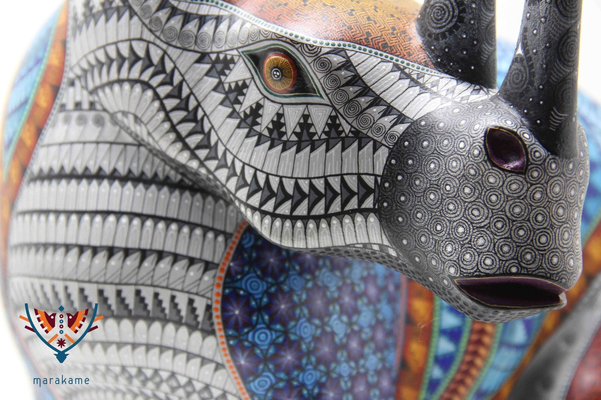 Alebrije - Rinoceronte - Arte Huichol - Marakame