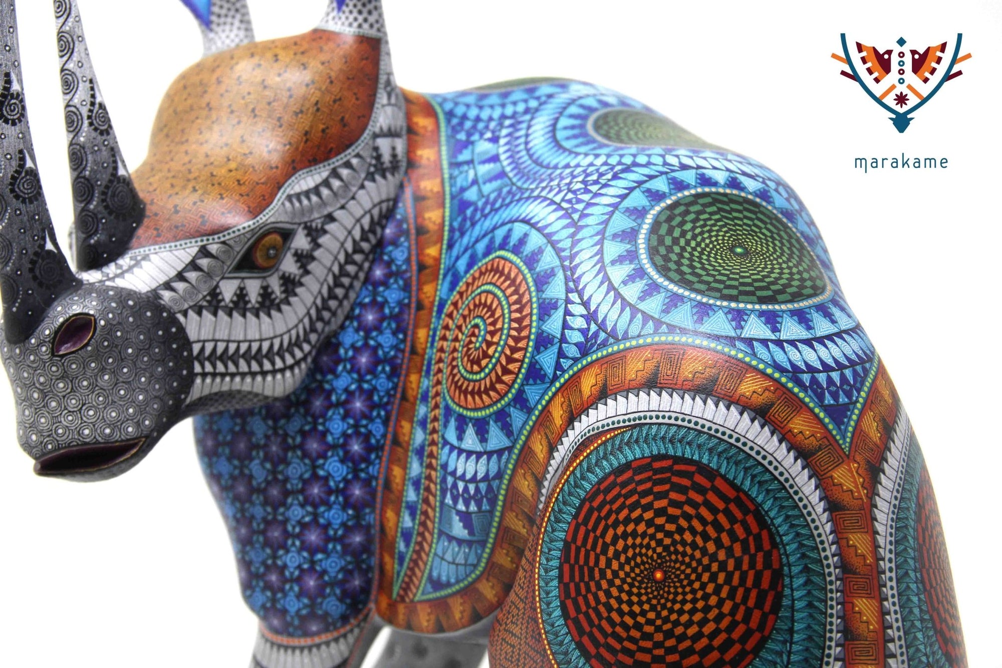 Alebrije - Rinoceronte - Arte Huichol - Marakame