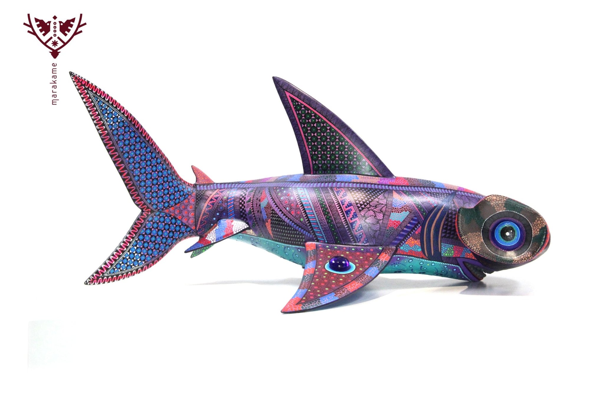 Alebrije - Tiburón Martillo - Arte Huichol - Marakame