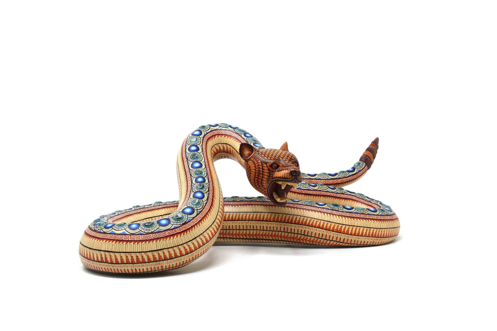 Alebrije - Tona Jaguar Cascabel - Arte Huichol - Marakame