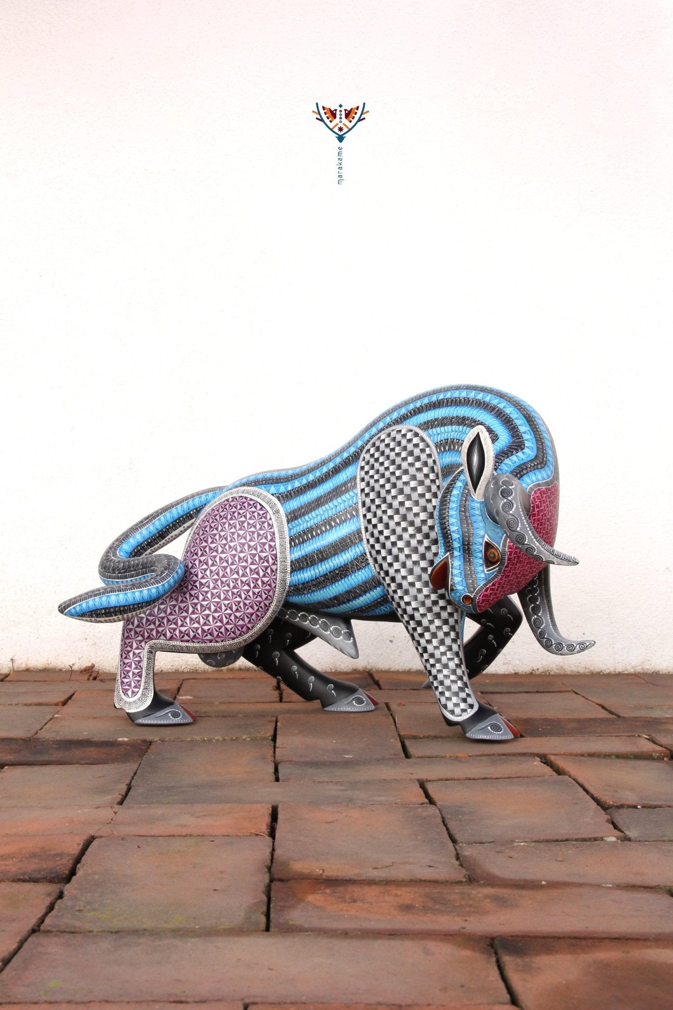 Alebrije Toro - Goon ngola - Arte Huichol - Marakame