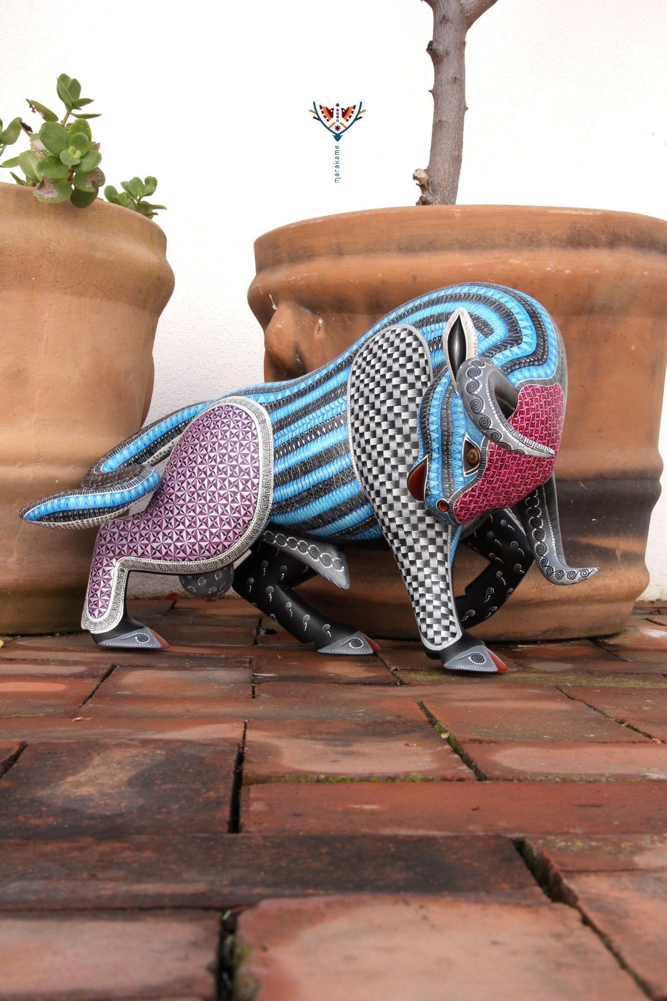 Alebrije Toro - Goon ngola - Arte Huichol - Marakame