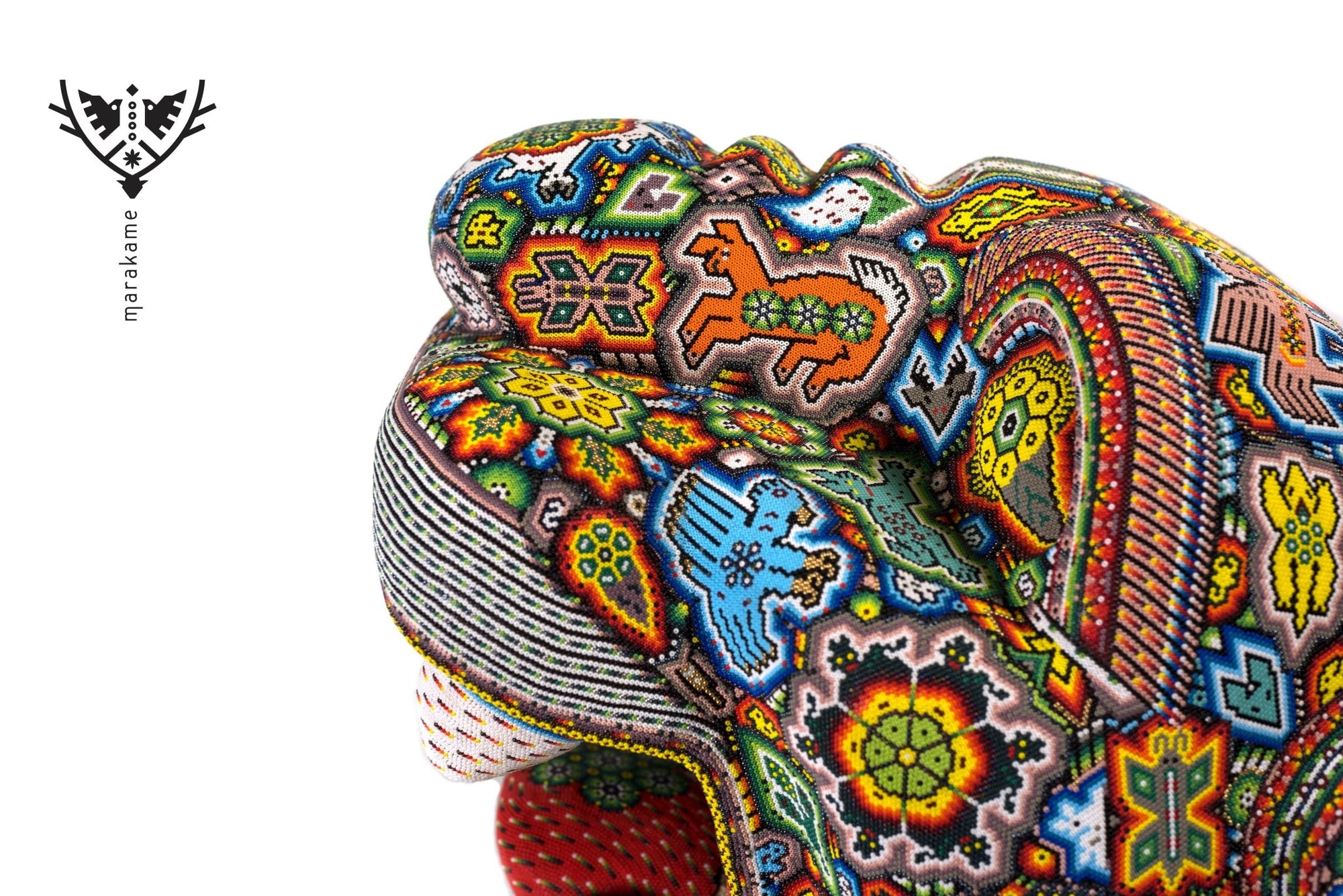 Cabeza de Jaguar - "Maye" - Arte Huichol - Marakame