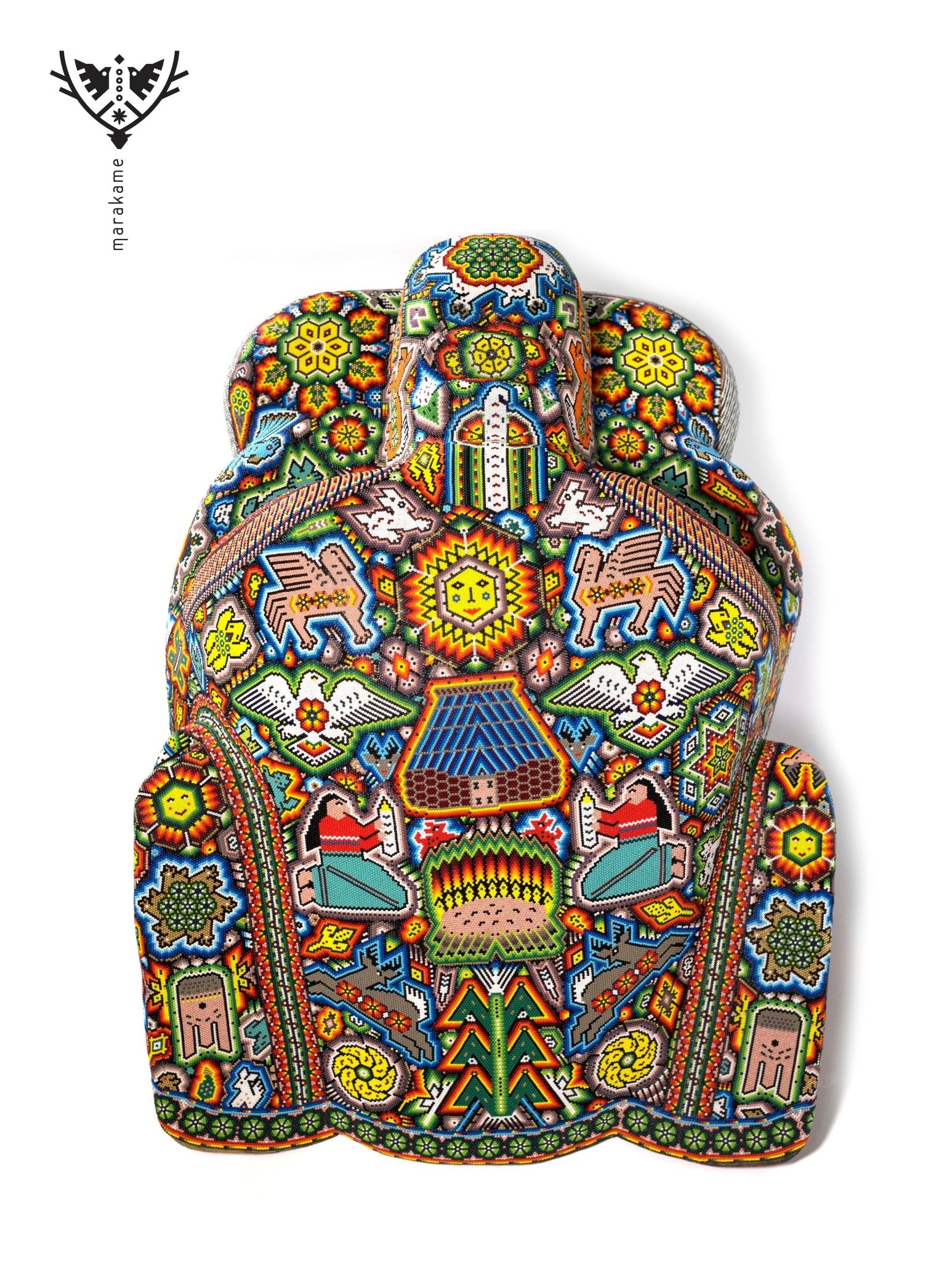 Cabeza de Jaguar - "Maye" - Arte Huichol - Marakame