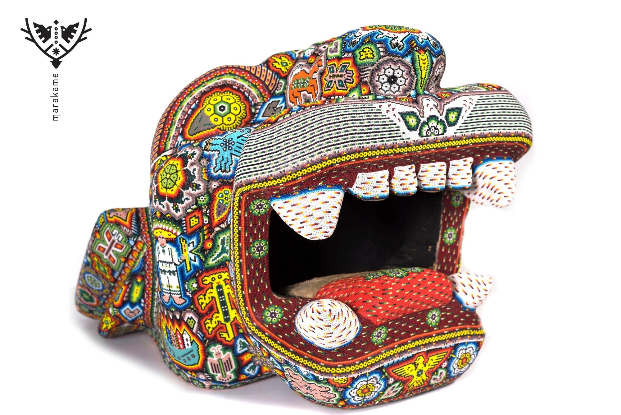 Cabeza de Jaguar - "Maye" - Arte Huichol - Marakame