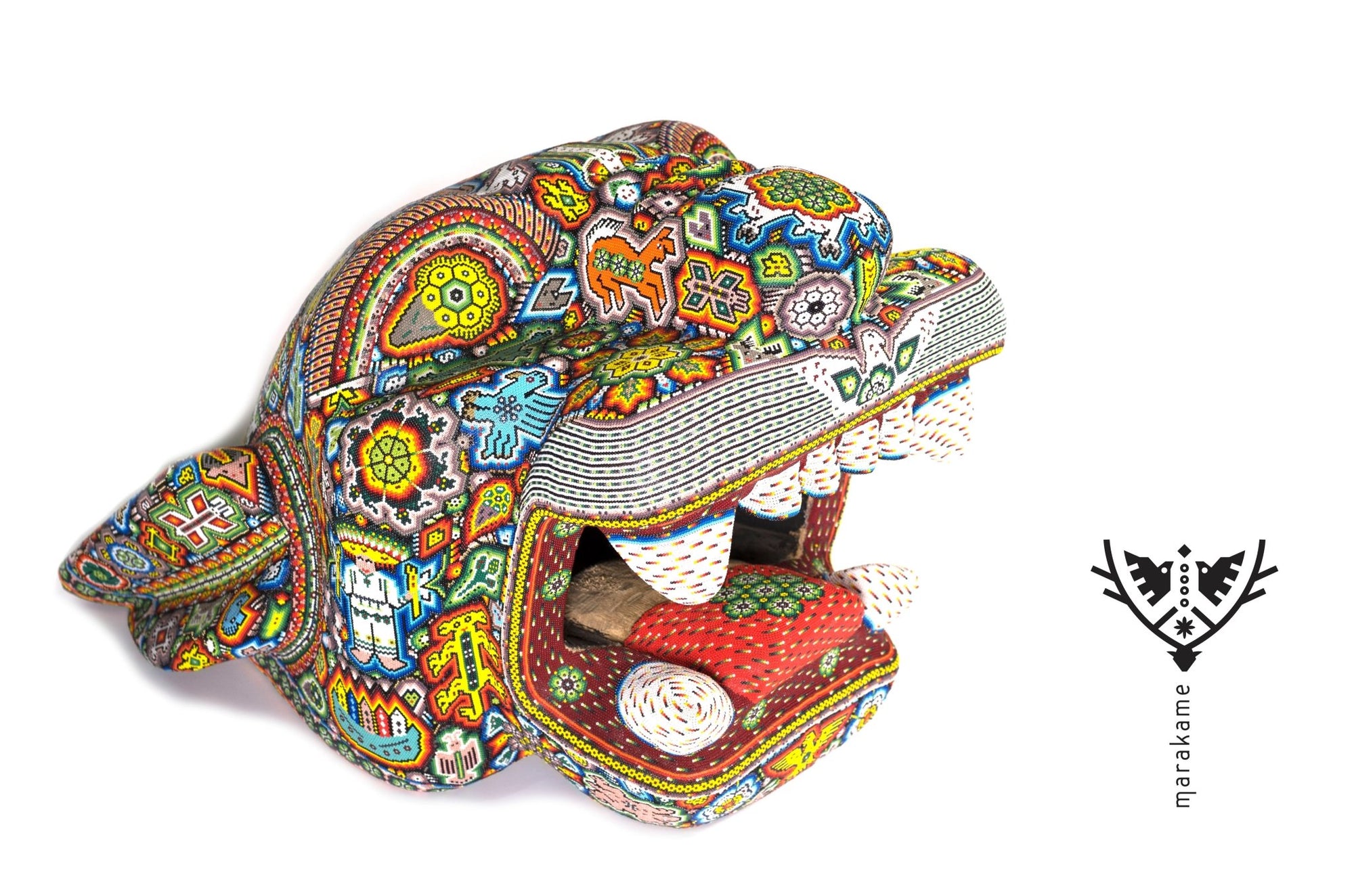 Cabeza de Jaguar - "Maye" - Arte Huichol - Marakame