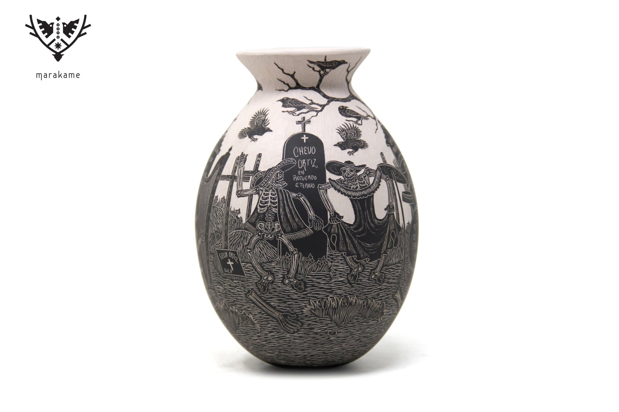 Cerámica de Mata Ortiz - Cementerio sin descanso - Día - Arte Huichol - Marakame
