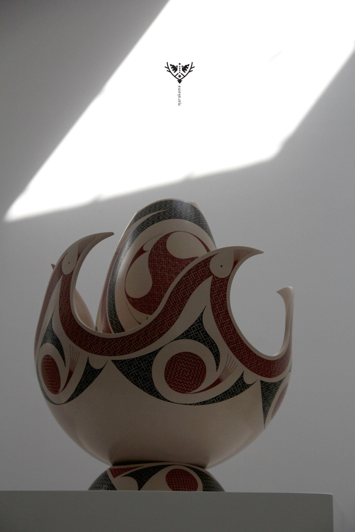 Cerámica de Mata Ortiz - Fuego - Pieza maestra - Arte Huichol - Marakame