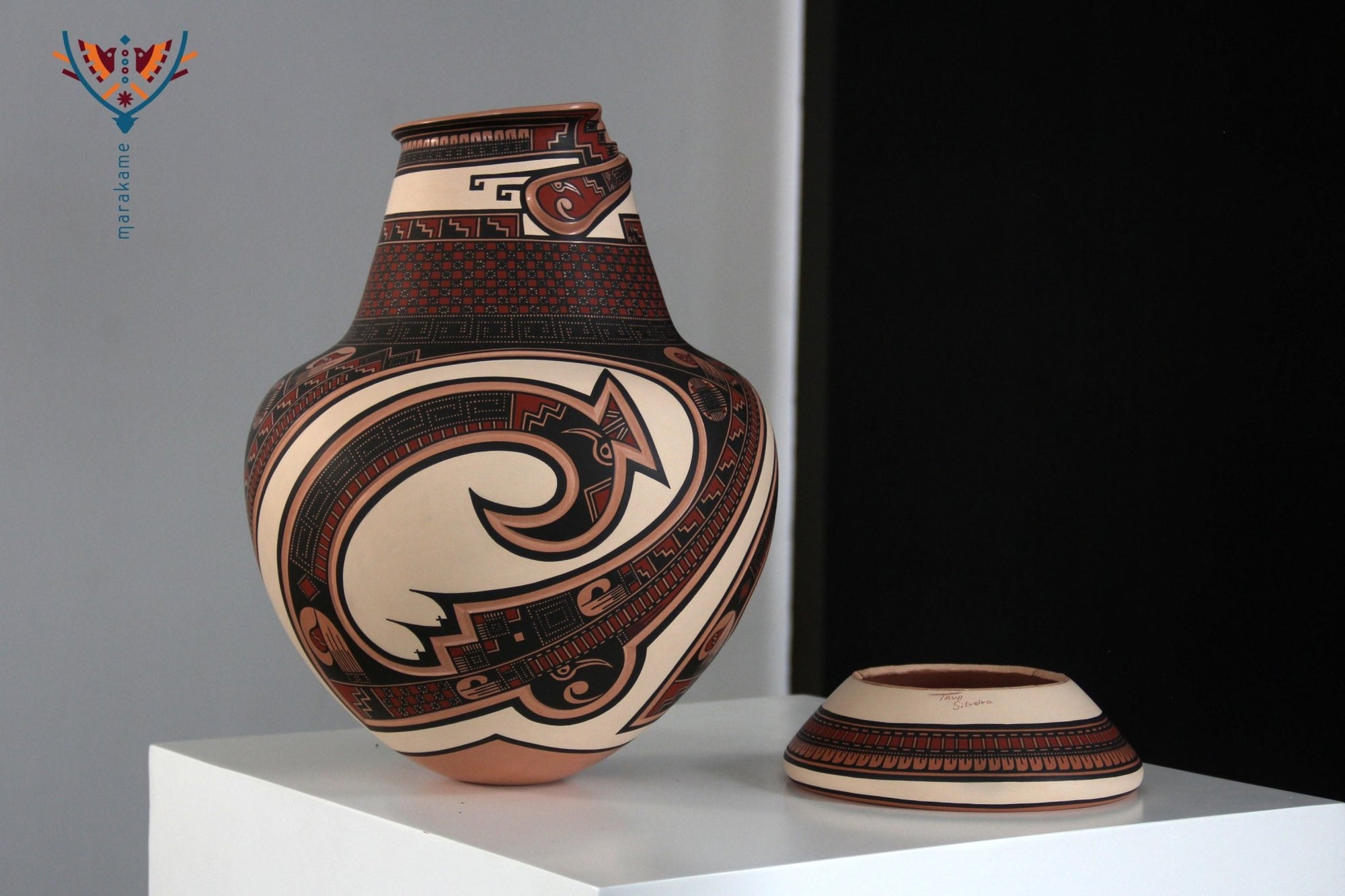 Cerámica de Mata Ortiz - Pieza grande Sin título - Arte Huichol - Marakame