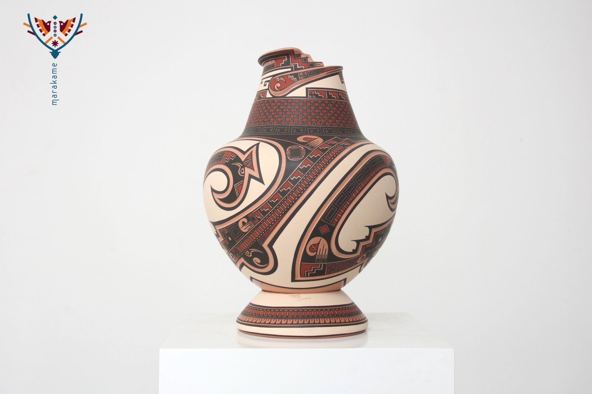 Cerámica de Mata Ortiz - Pieza grande Sin título - Arte Huichol - Marakame