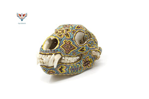 Cráneo de oso Huichol -"Rhotze k+pi" - Arte Huichol - Marakame