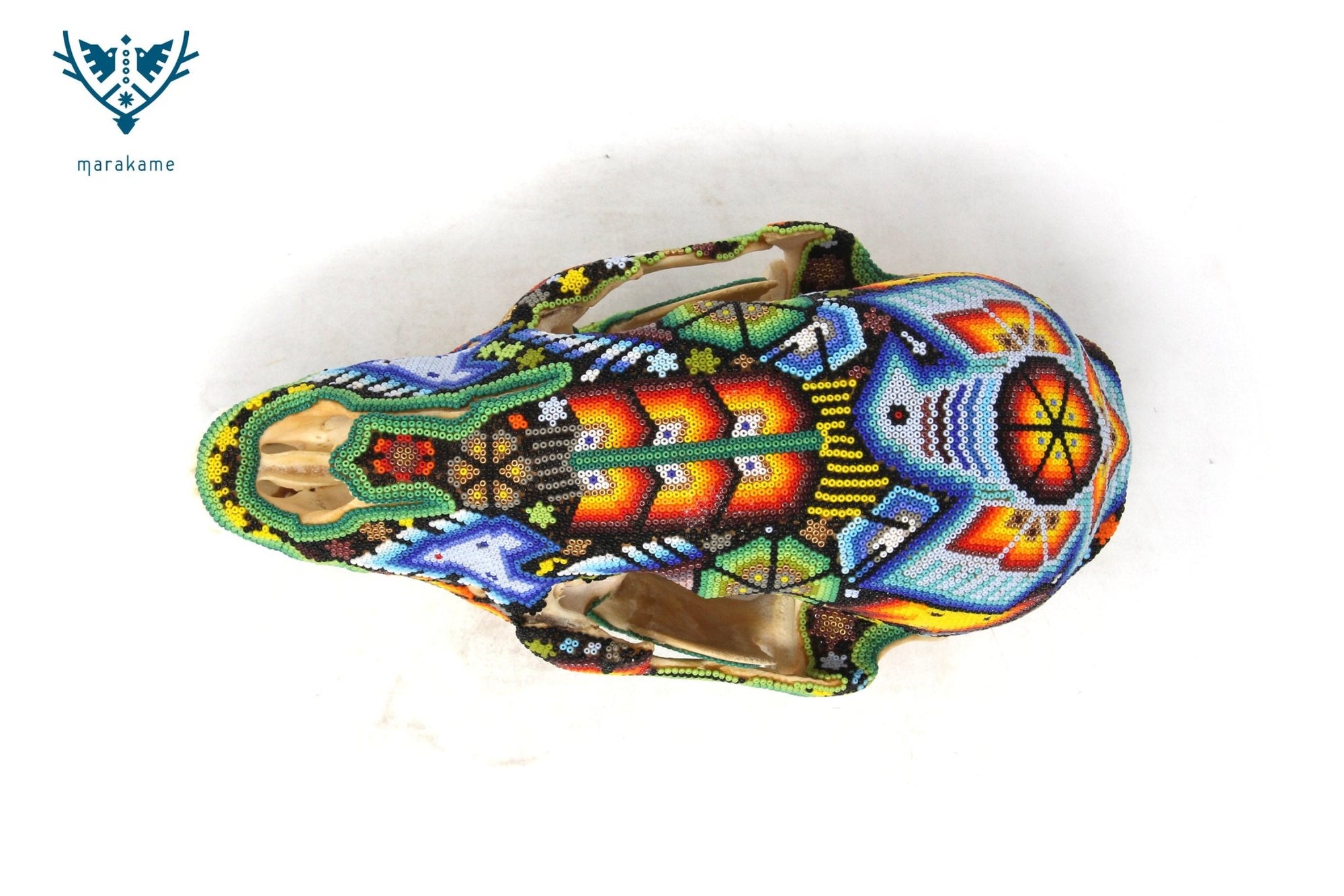 Cráneo de Oso - Tuutú Rhotze - Arte Huichol - Marakame