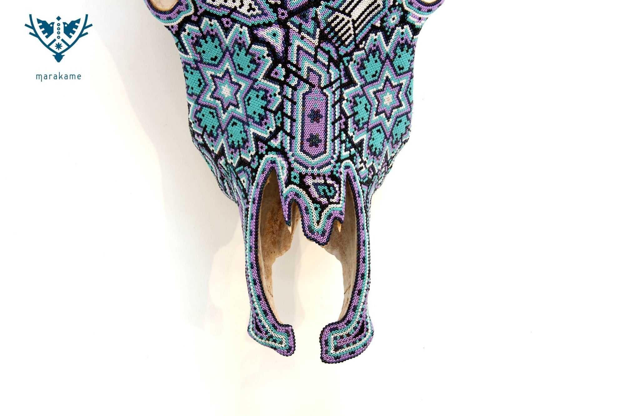 Cráneo de vaca Arte Huichol - Mayes - Arte Huichol - Marakame