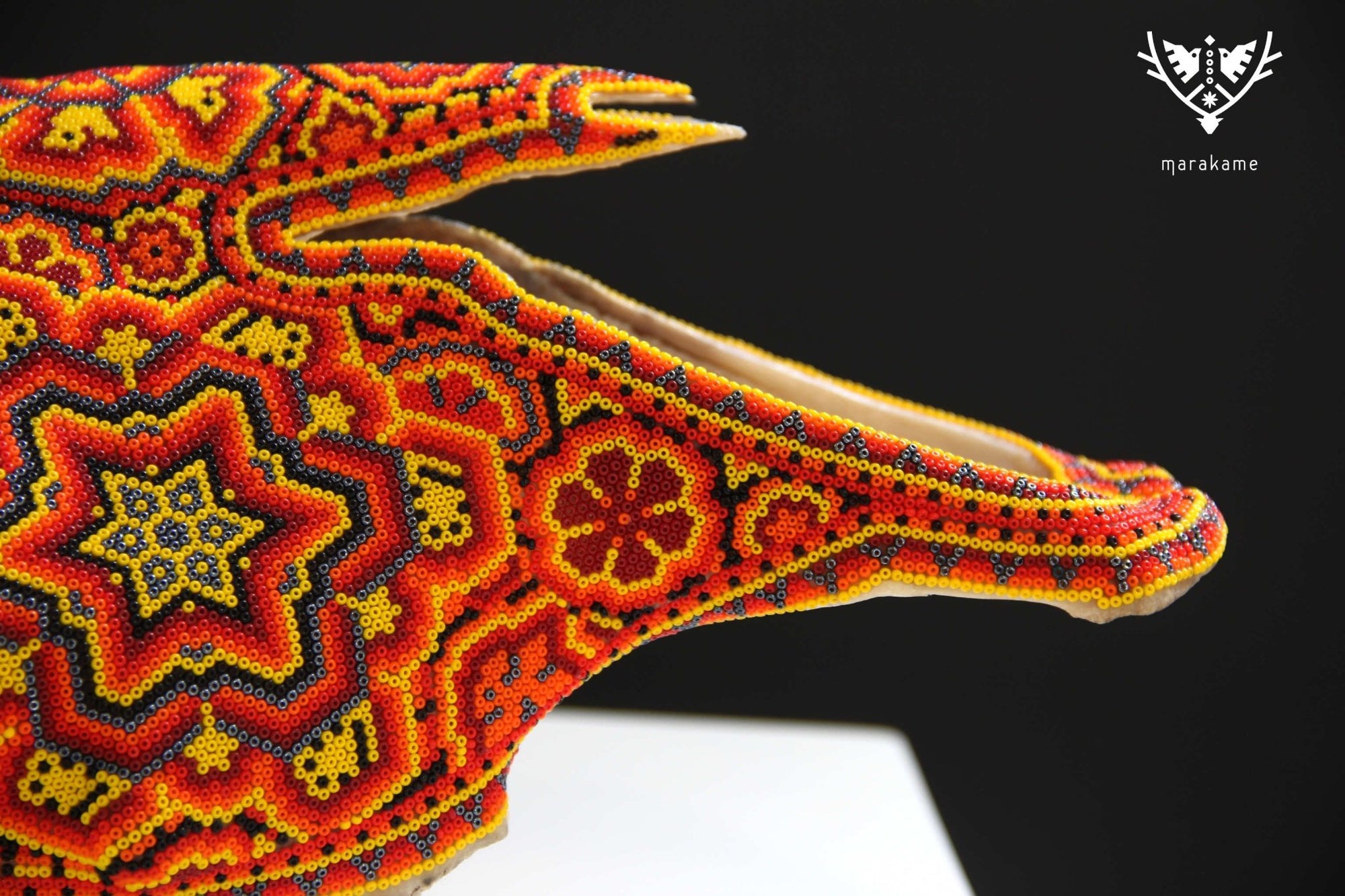 Cráneo de vaca Arte Huichol - Tatewari - Arte Huichol - Marakame