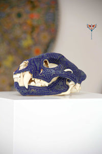 Cráneo Felino Huichol - Ewi Ikú - Arte Huichol - Marakame