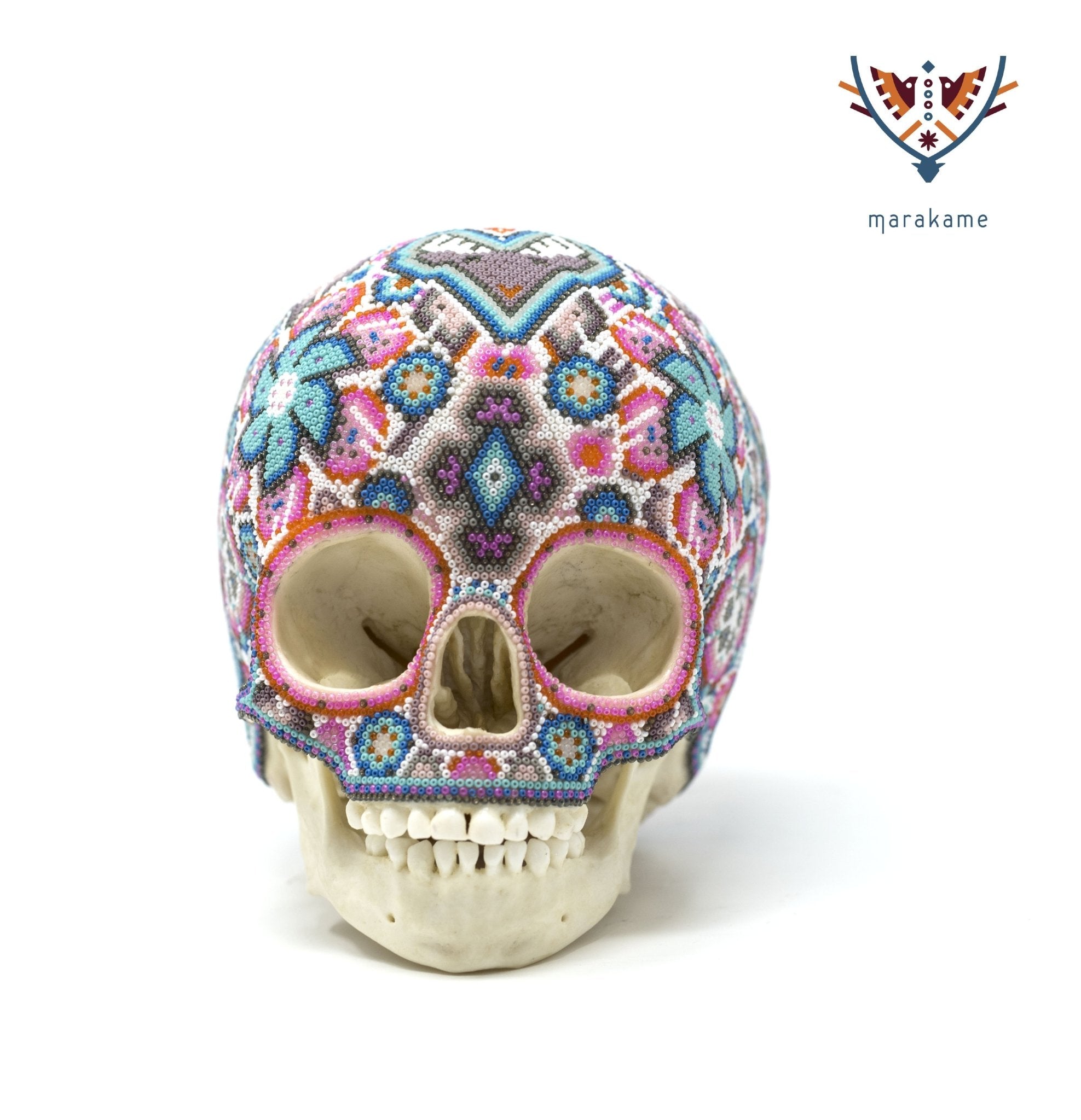 Cráneo Hiperrealista de Niño Arcaico de hace 6000 años "Ik+Ri" - Arte Huichol - Marakame