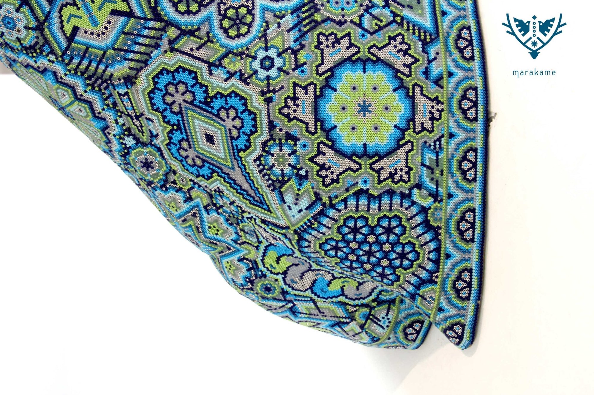 Escultura Arte Huichol - Cabeza de Venado azul - Kauyumarie - Arte Huichol - Marakame