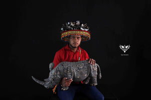 Escultura Arte Huichol - Rinoceronte Haiyuawita - Arte Huichol - Marakame