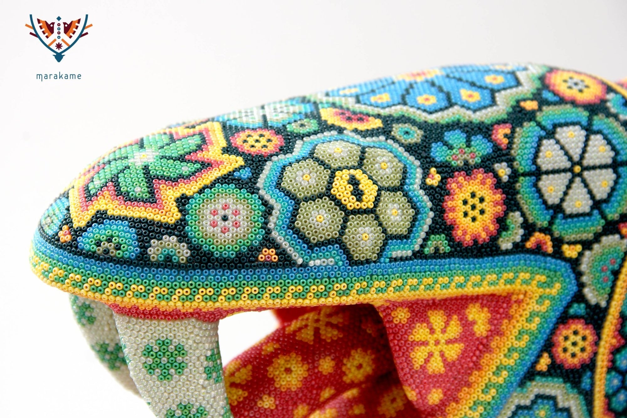 Escultura Arte Huichol - Serpiente - Raie - Arte Huichol - Marakame