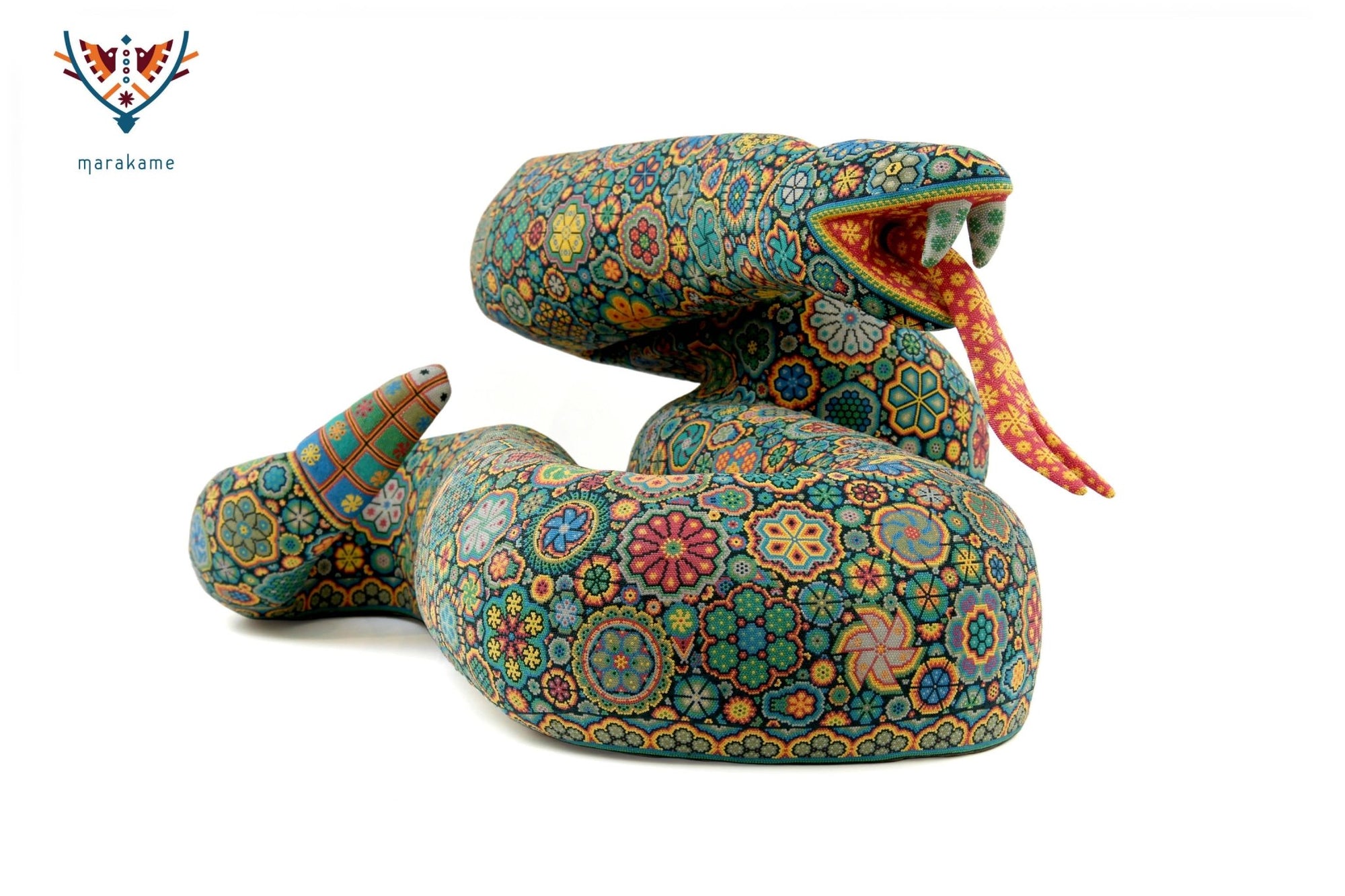 Escultura Arte Huichol - Serpiente - Raie - Arte Huichol - Marakame