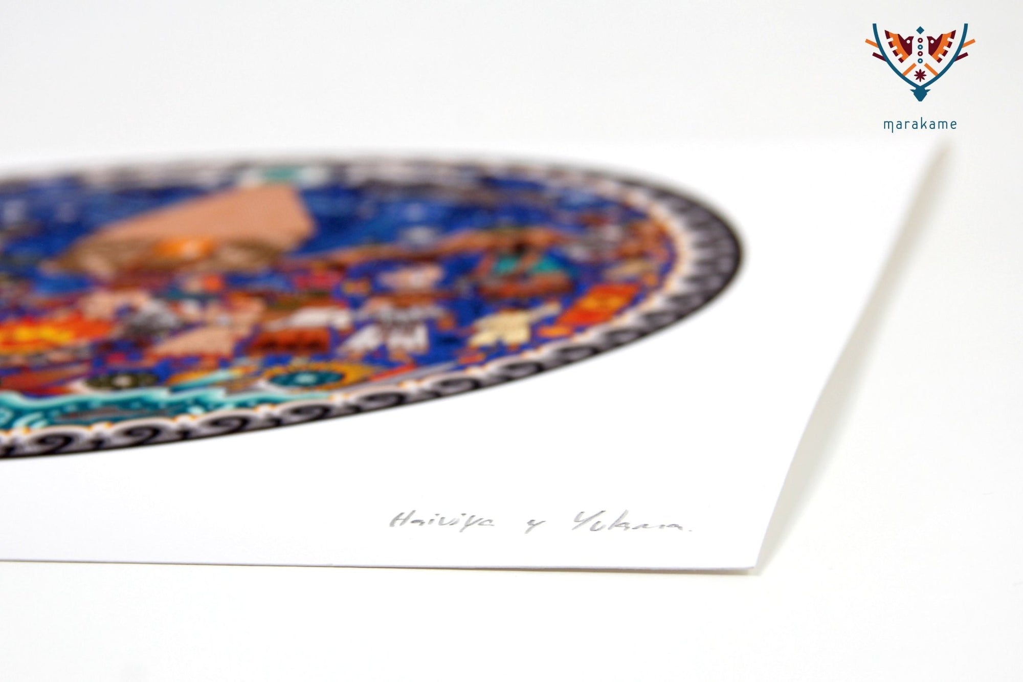 Hikuri Neixa - 30 x 30 cm. - 12 x 12 in. - Arte Huichol - Marakame