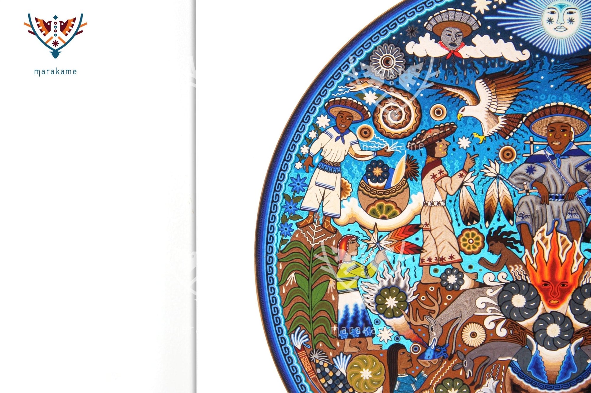 Ite+ri wewiya Haramara tsie timieme - 30 x 30 cm. - 12 x 12 in. - Arte Huichol - Marakame