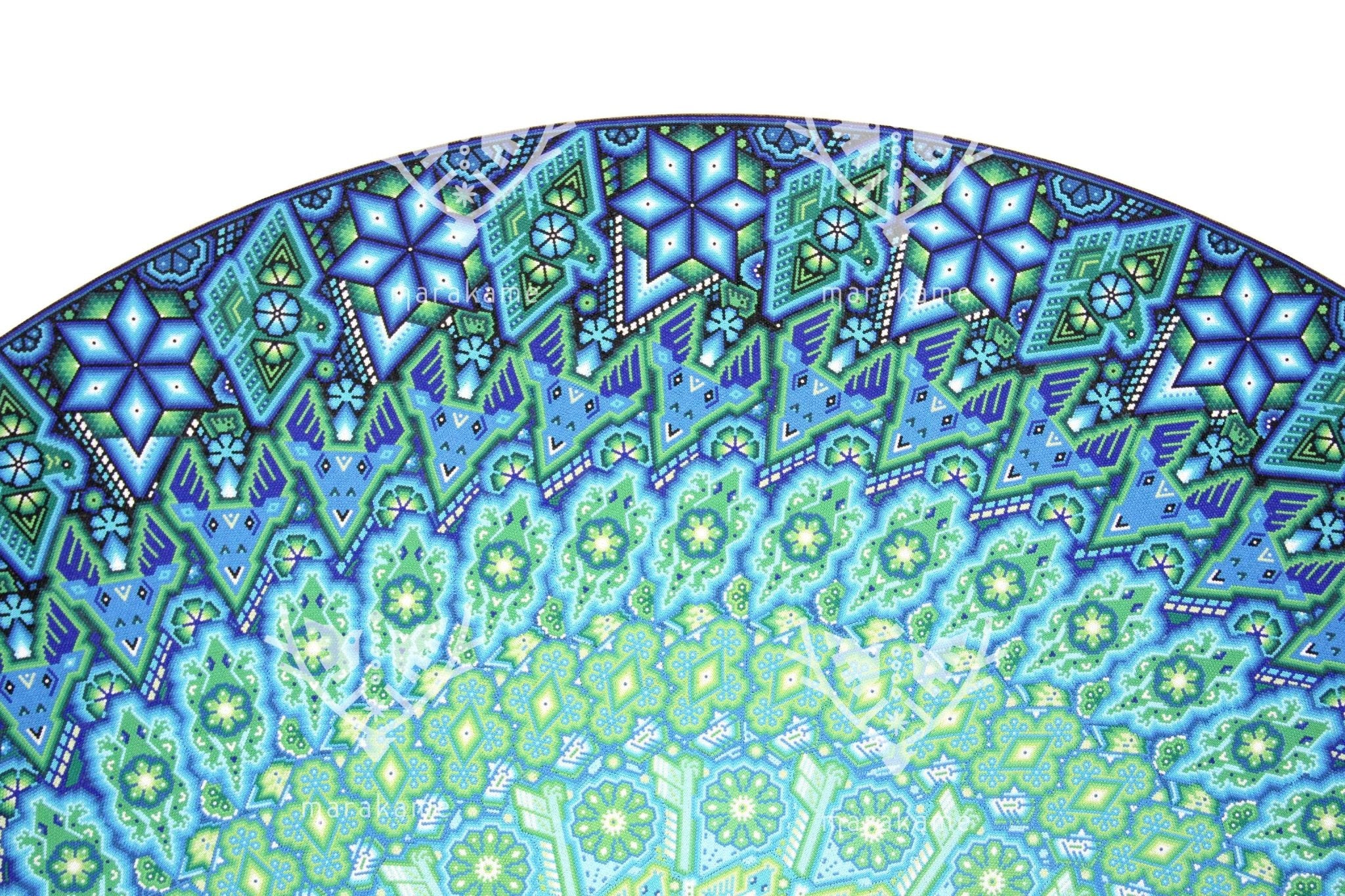 Nierika de Chaquira Circulo Aykutsi meniuwe - Peyote que habla y pide las ofrendas - 160 cm. - Arte Huichol - Marakame