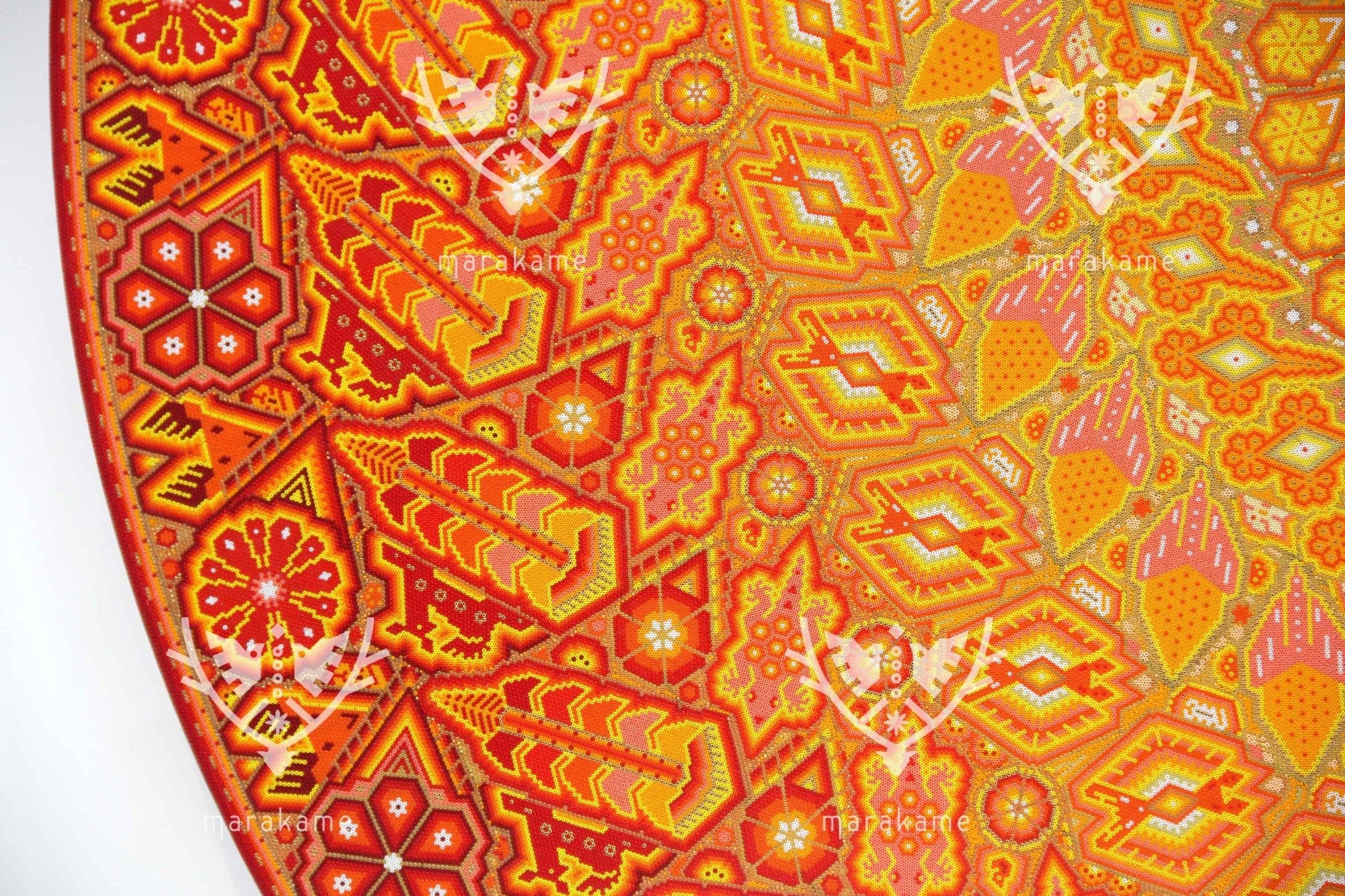 Nierika de Chaquira Círculo Huichol - Tawexika - Nuestro padre Sol - 160 cm. - Arte Huichol - Marakame
