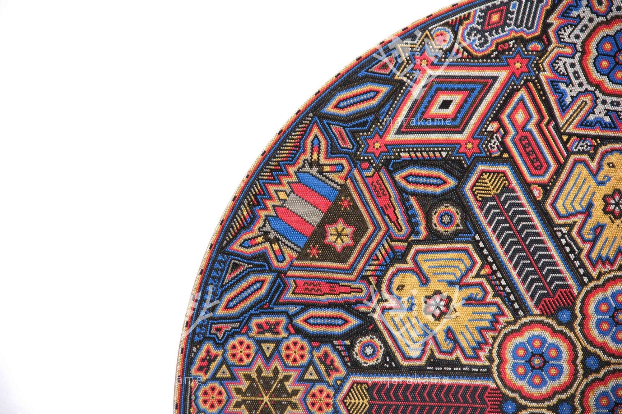 Nierika de Chaquira Círculo Huichol - Wexik+a - 90 cm. - Arte Huichol - Marakame