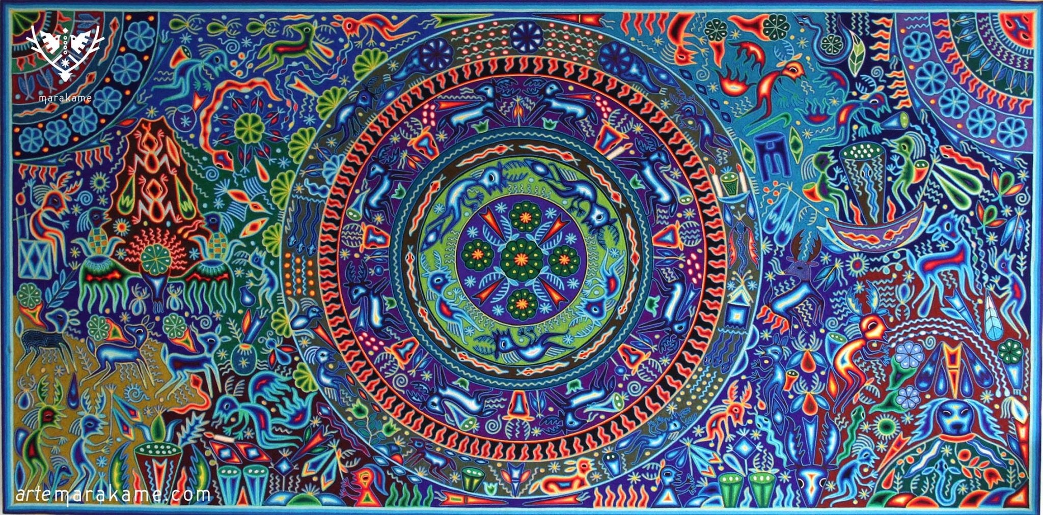 販売作品 - 糸と Chaquira Nierikas - Huichol Art - マラカメ