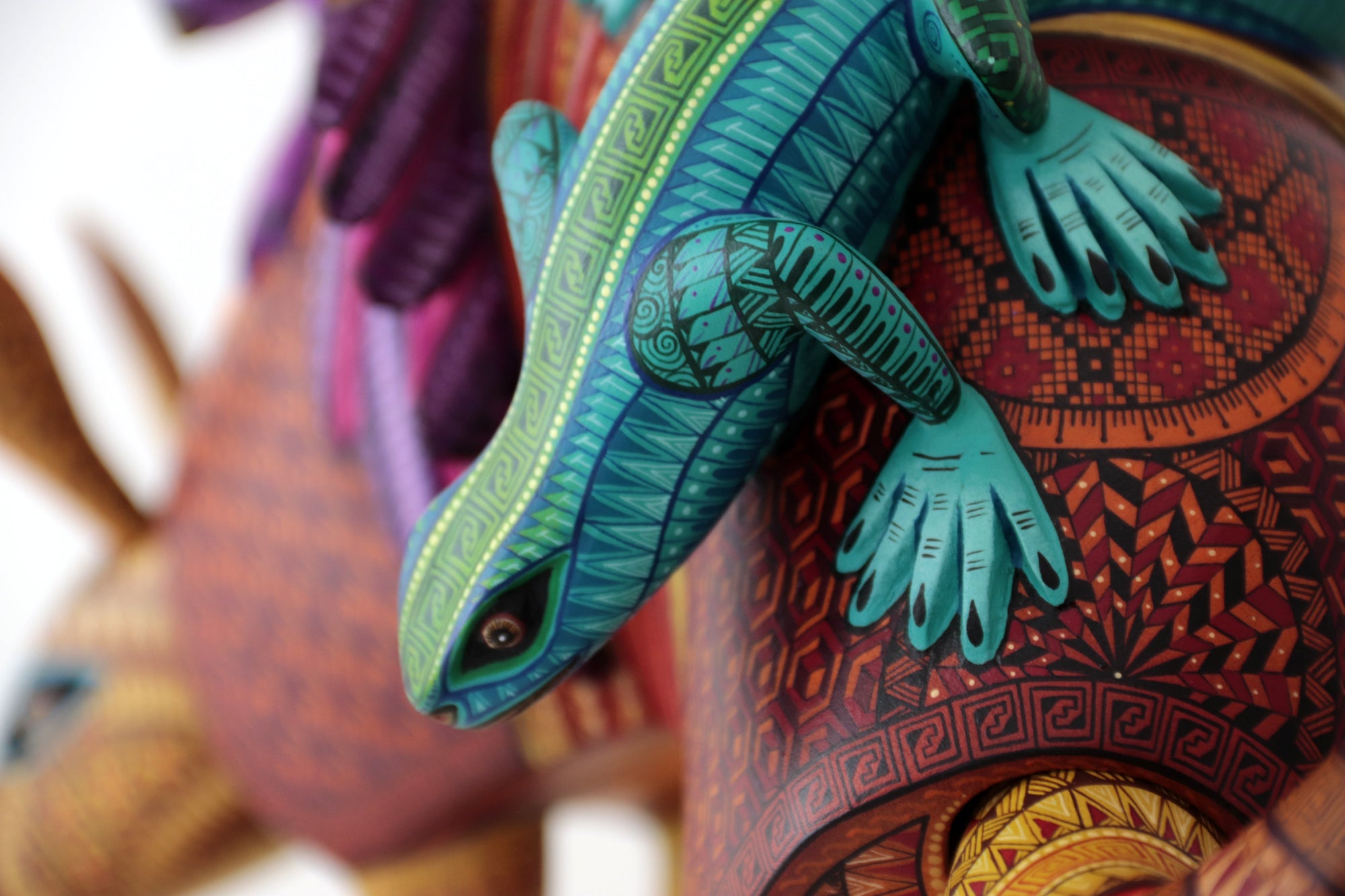 Alebrije - Armadillo con lechuza e iguana: los habitantes del sueño