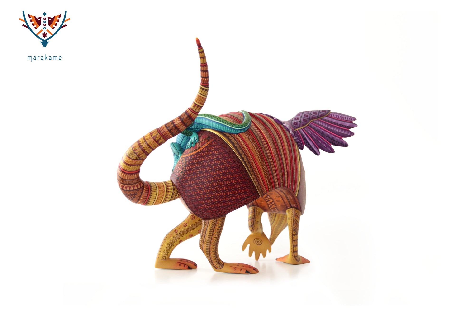 Alebrije - Armadillo con lechuza e iguana: los habitantes del sueño