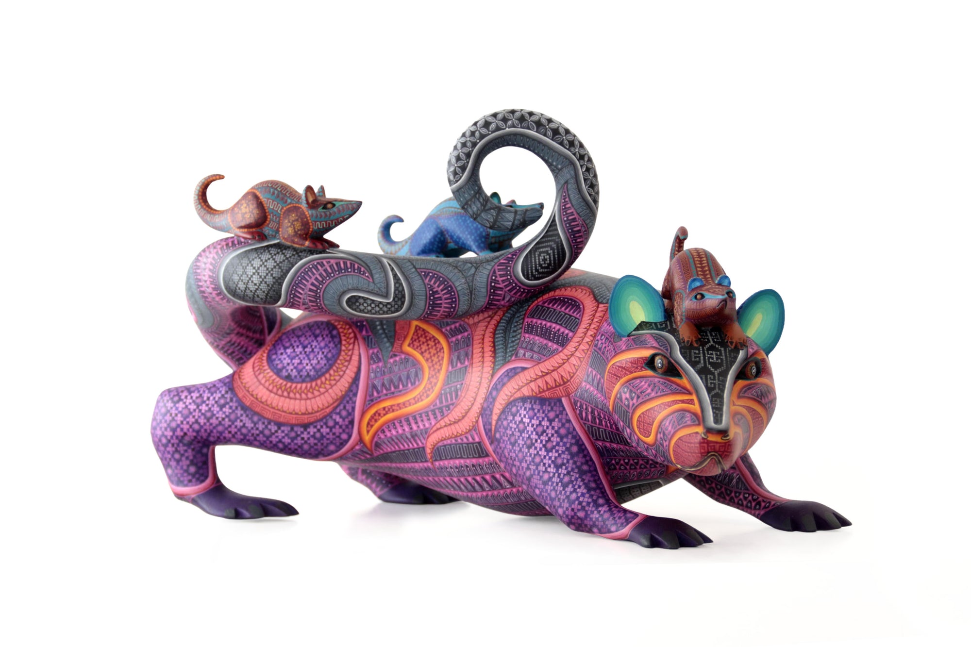 Alebrije - Tlacuacha con crías: los hijos de la noche