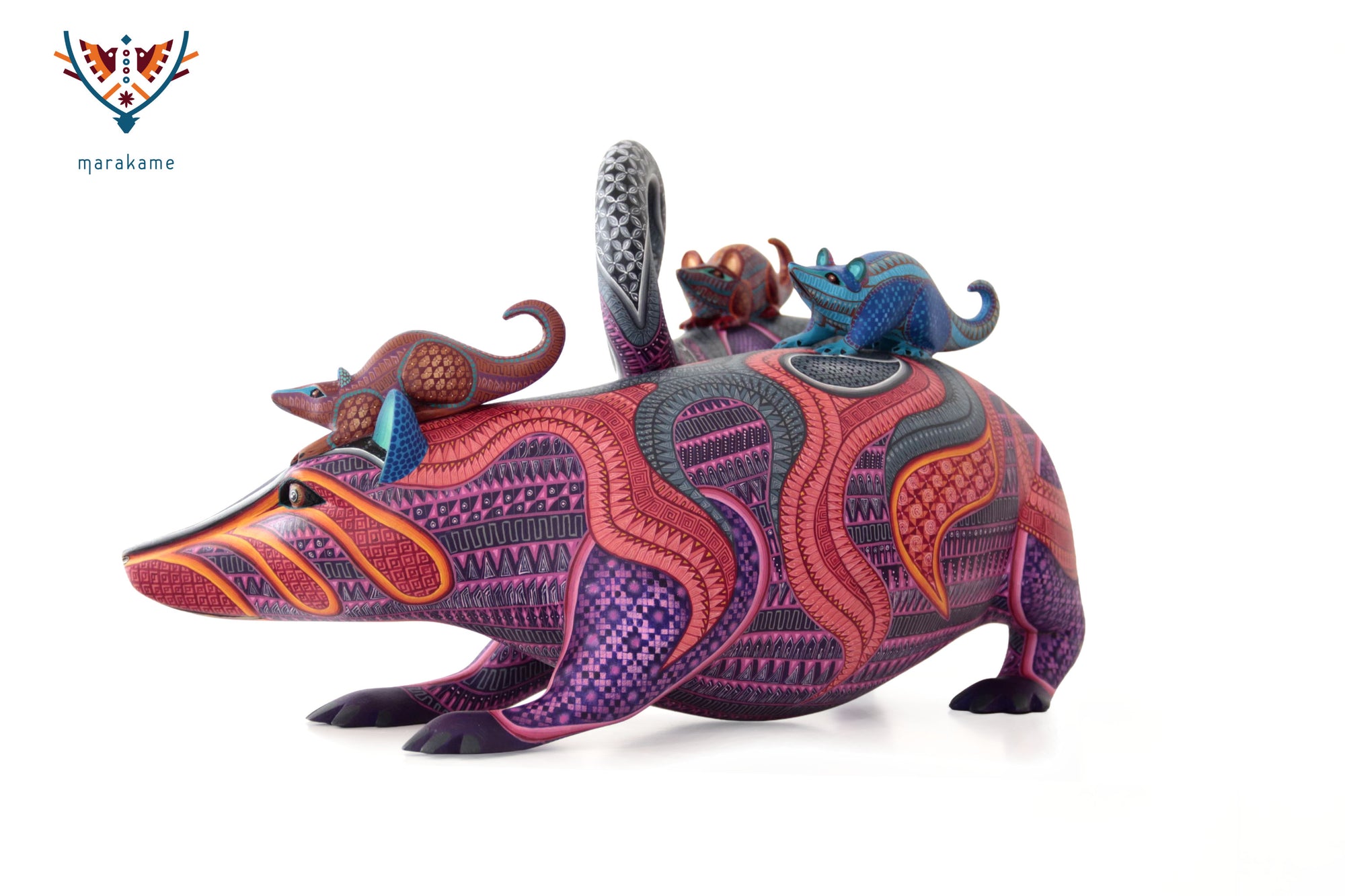 Alebrije - Tlacuacha con crías: los hijos de la noche