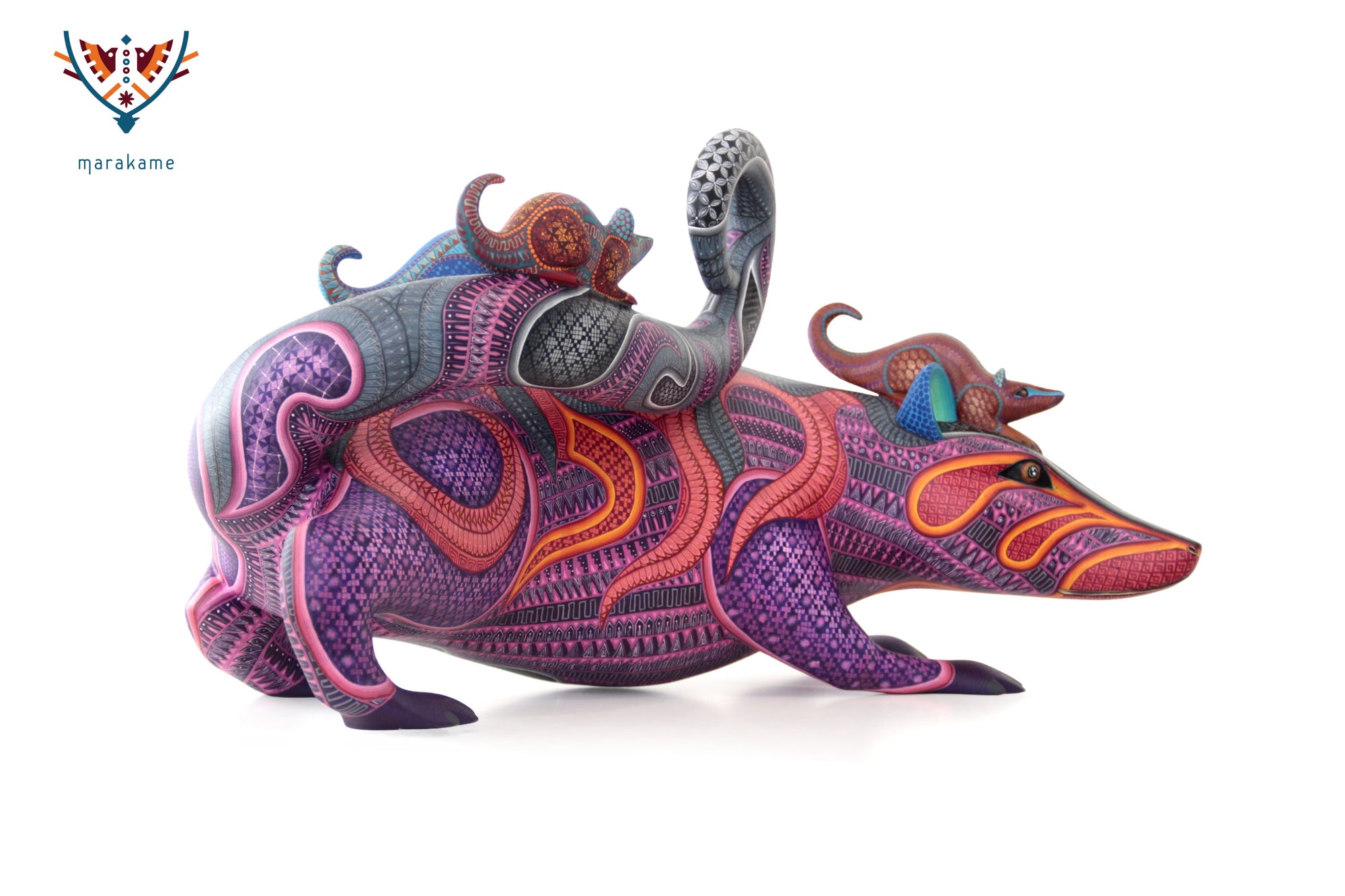 Alebrije - Tlacuacha con crías: los hijos de la noche