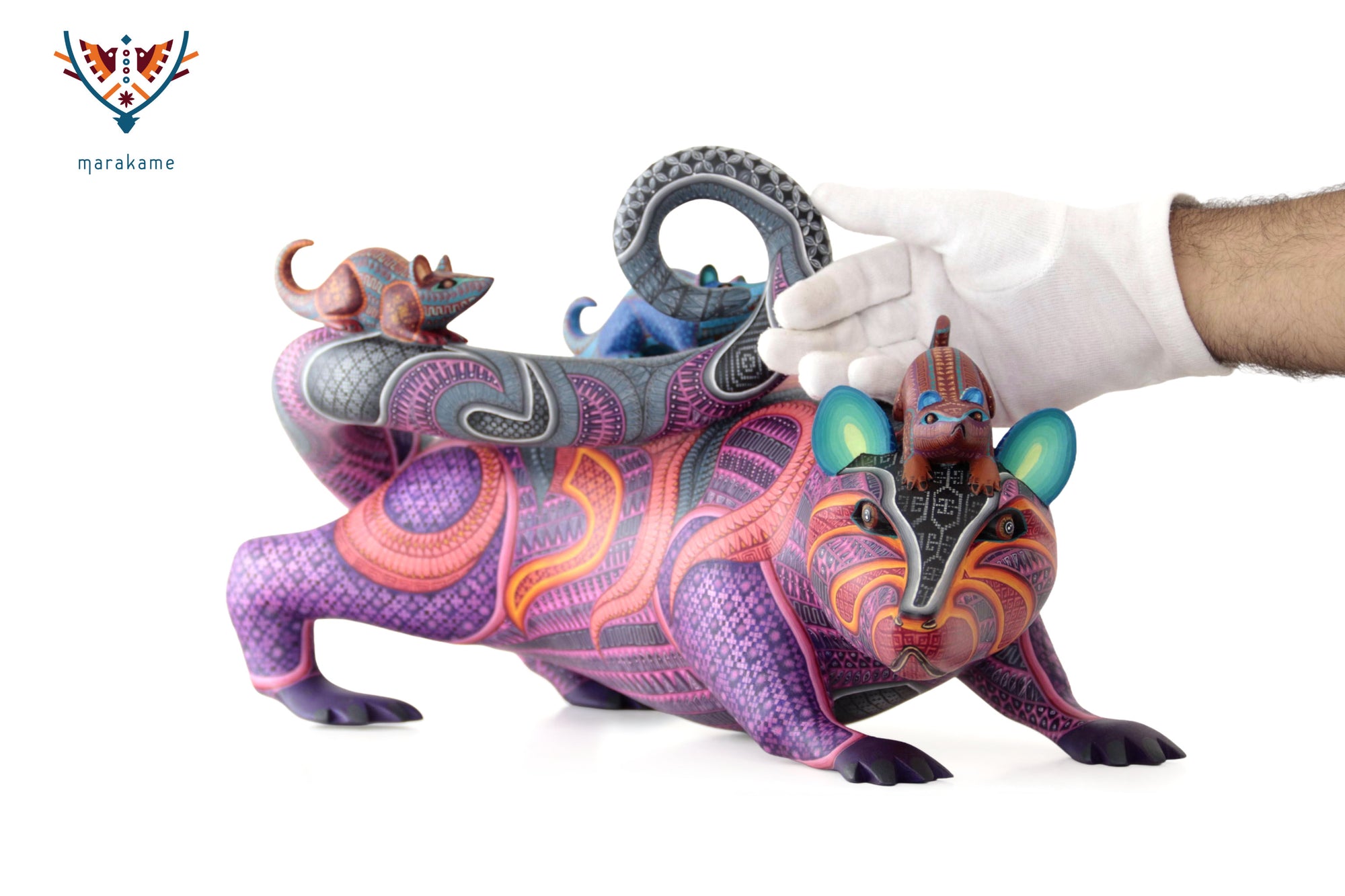 Alebrije - Tlacuacha con crías: los hijos de la noche