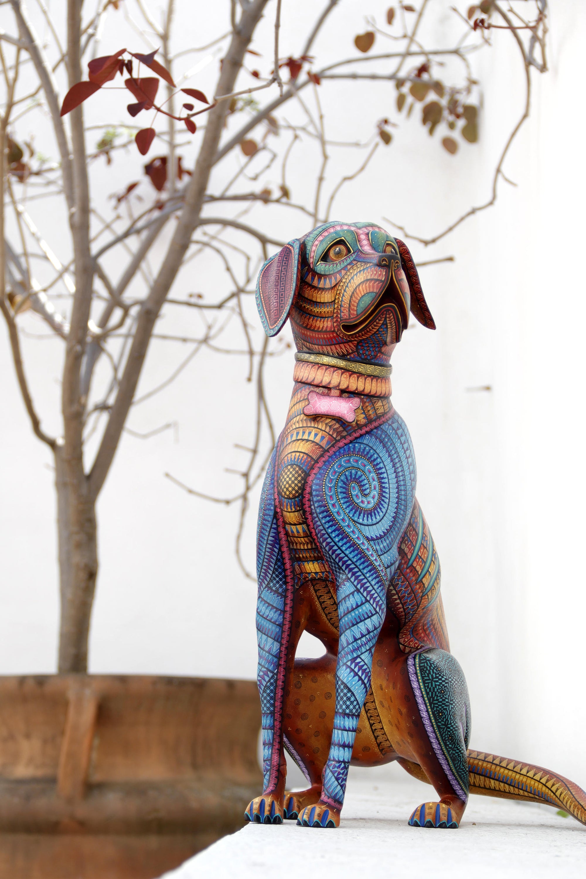 Alebrije - Perro zapoteca en espera - Collar personalizable