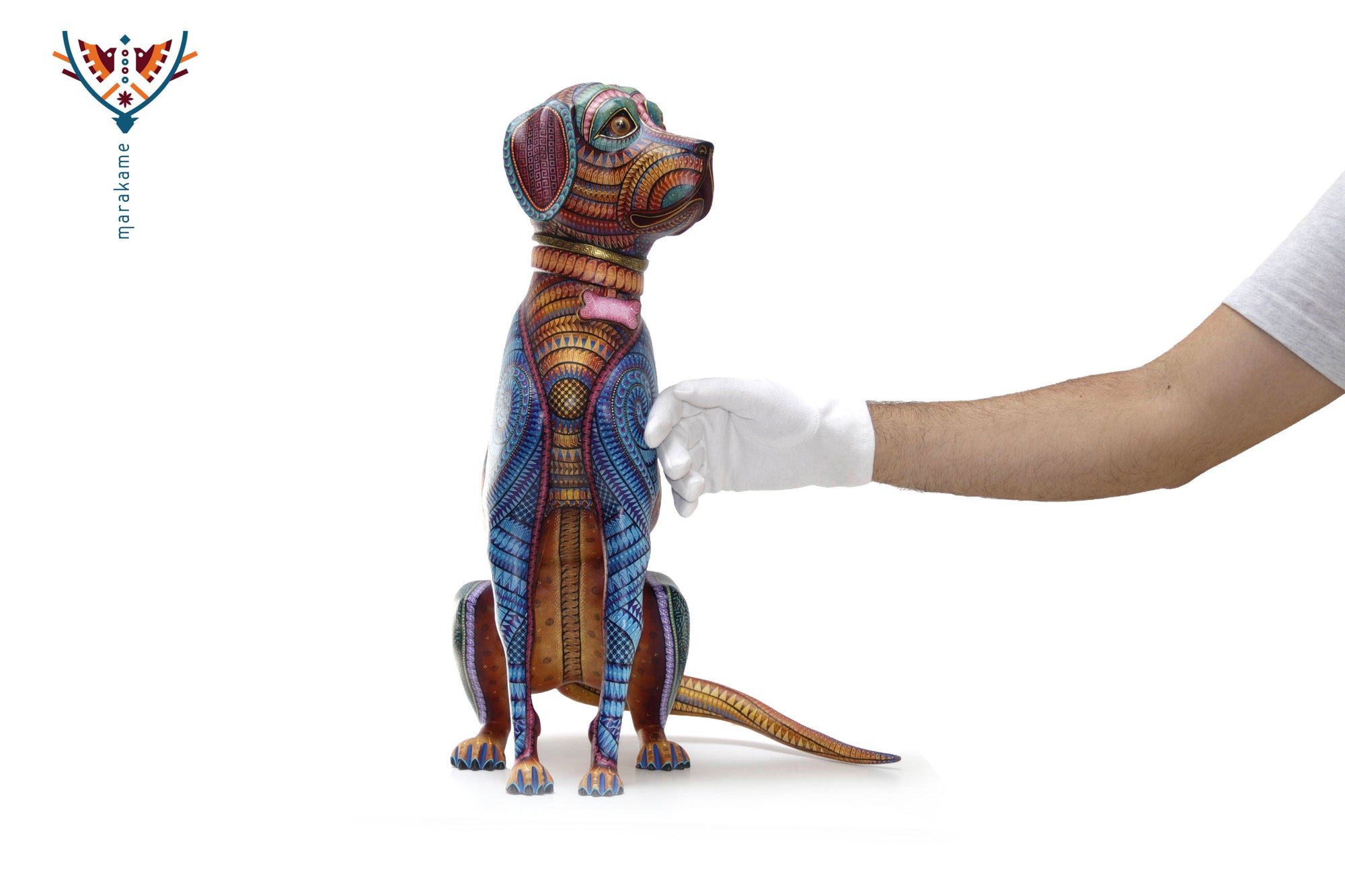 Alebrije - Perro zapoteca en espera - Collar personalizable