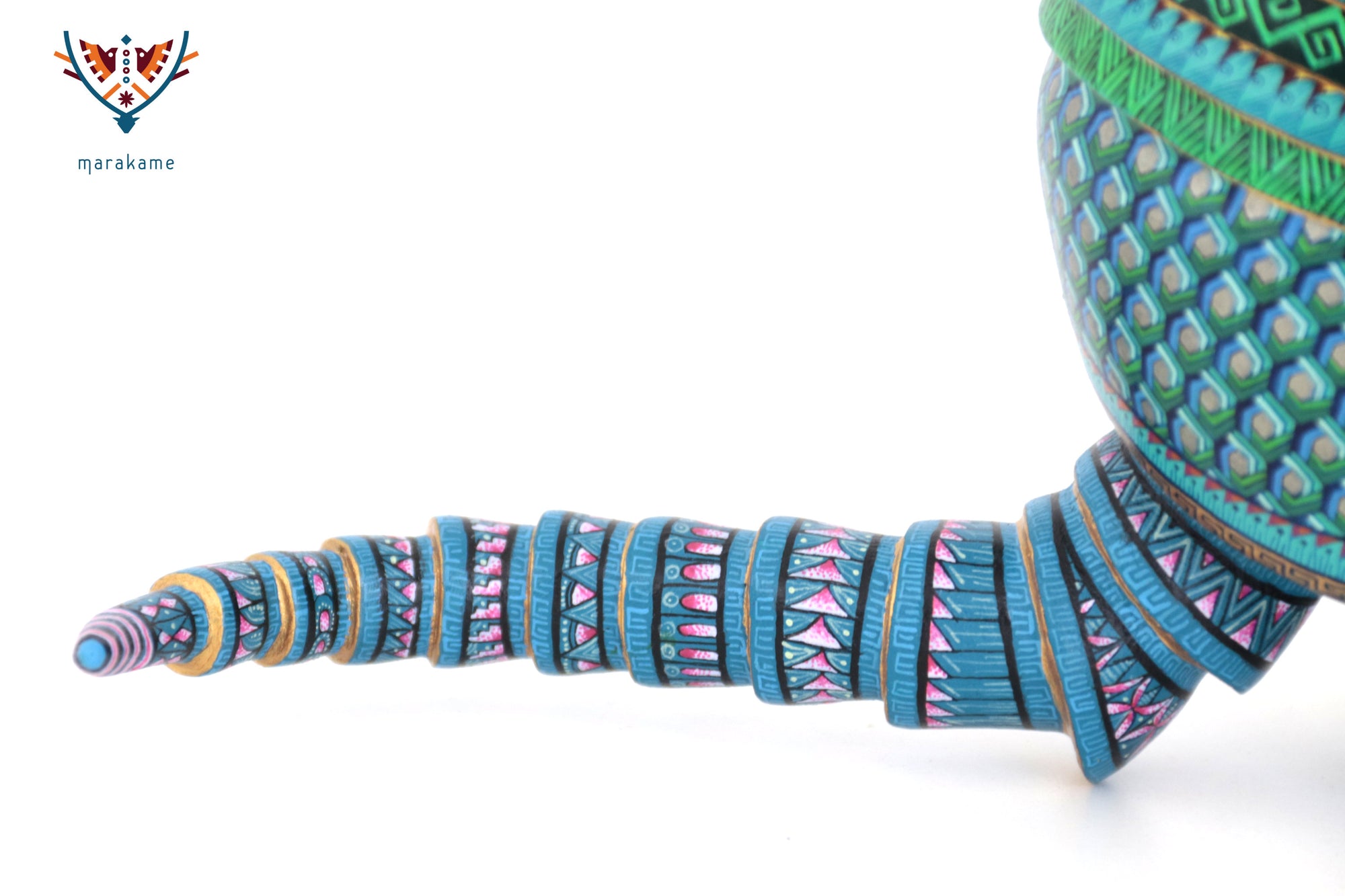 Alebrije - Blue of the Snail - Armadillo messenger of memory and protection