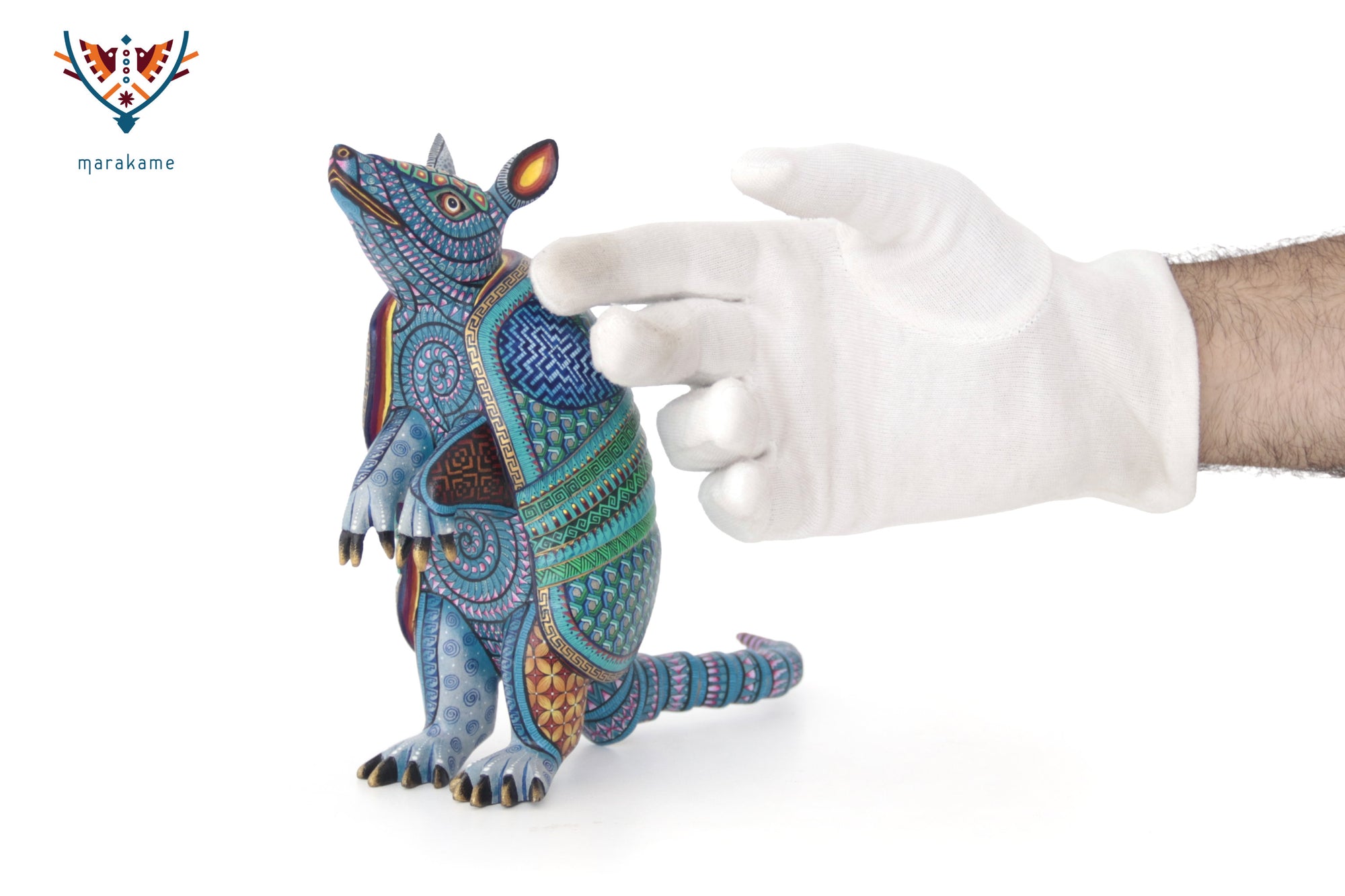 Alebrije - Blue of the Snail - Armadillo messenger of memory and protection