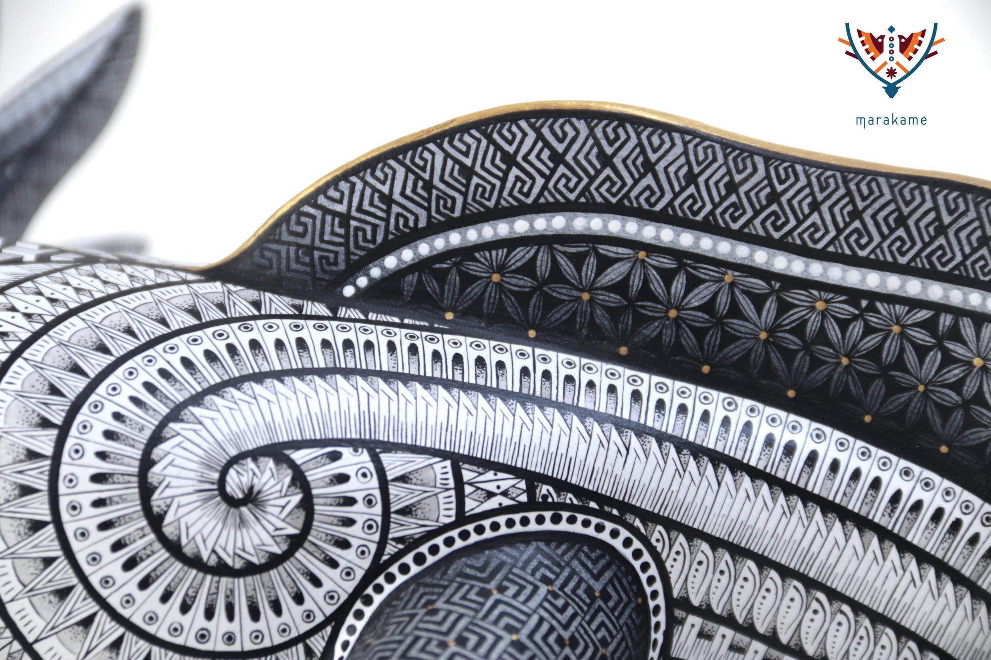 Alebrije - Black Axolotl - Silence and Geometry of Origin