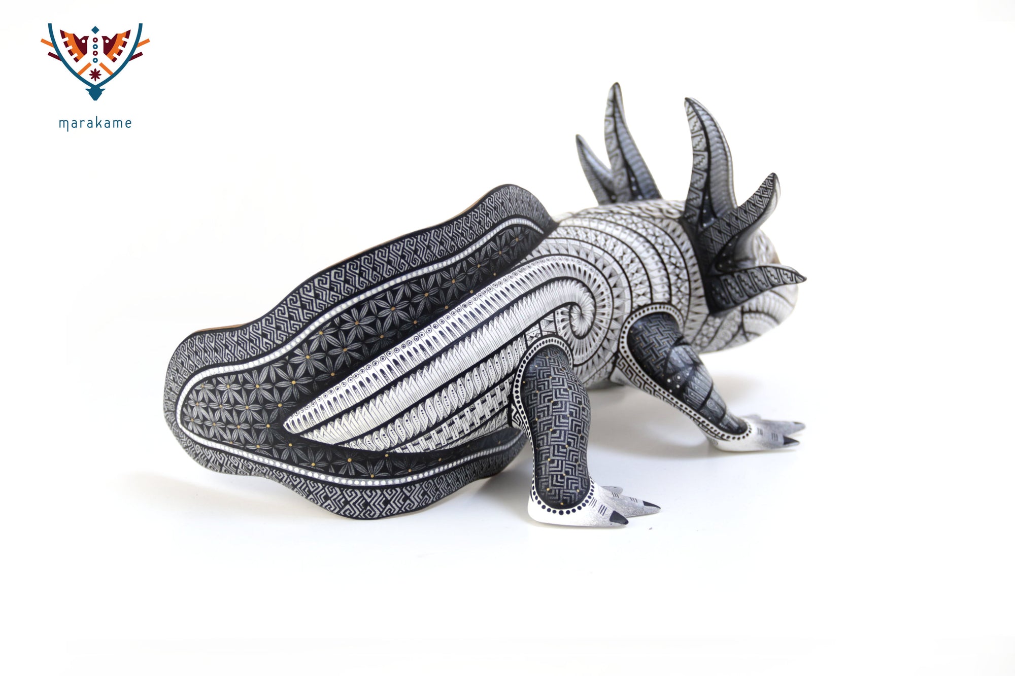 Alebrije - Black Axolotl - Silence and Geometry of Origin