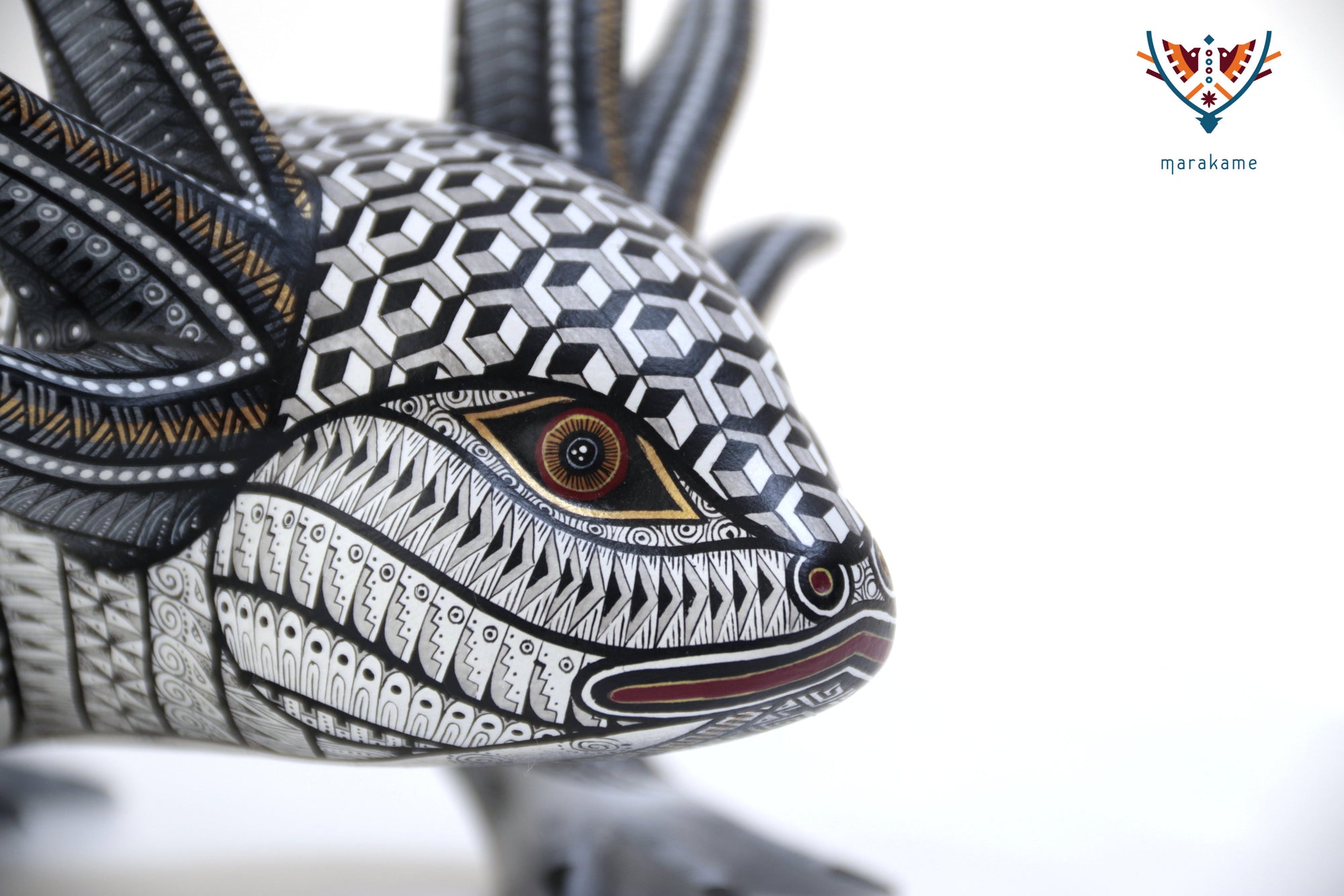 Alebrije - Black Axolotl - Silence and Geometry of Origin