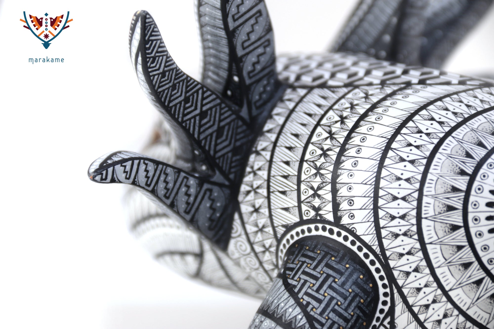 Alebrije - Black Axolotl - Silence and Geometry of Origin