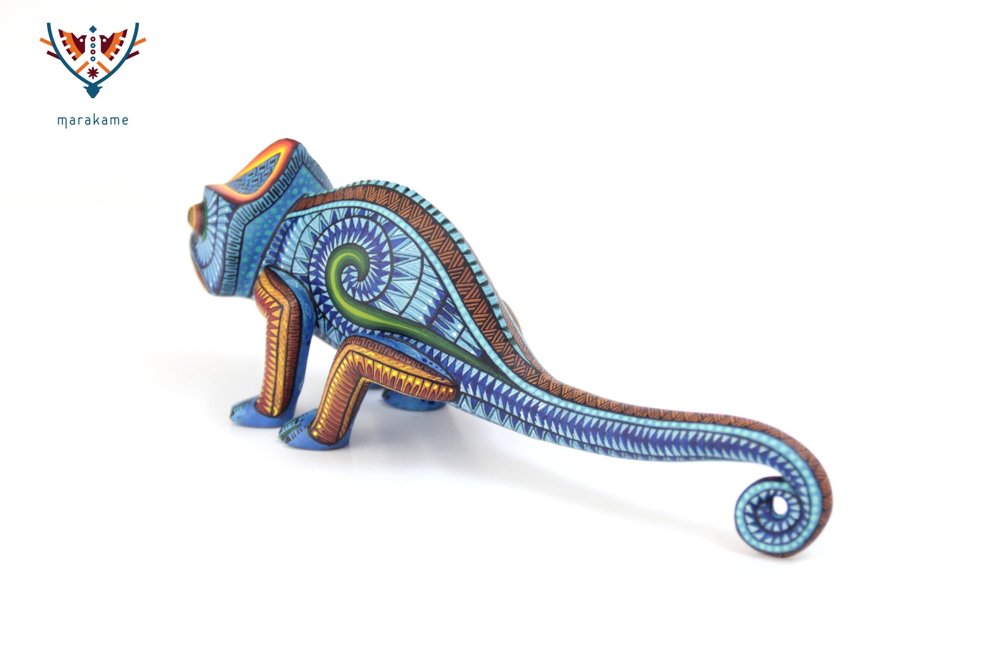 Alebrije – Camaleón de Cola Azul – Esencia del Movimiento Interior