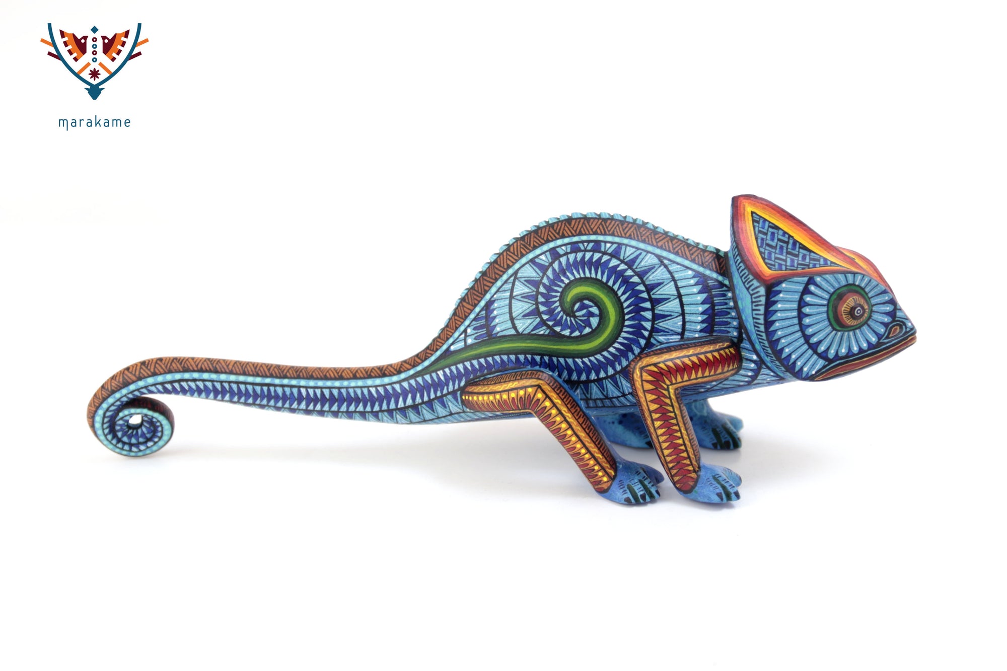 Alebrije – Camaleón de Cola Azul – Esencia del Movimiento Interior