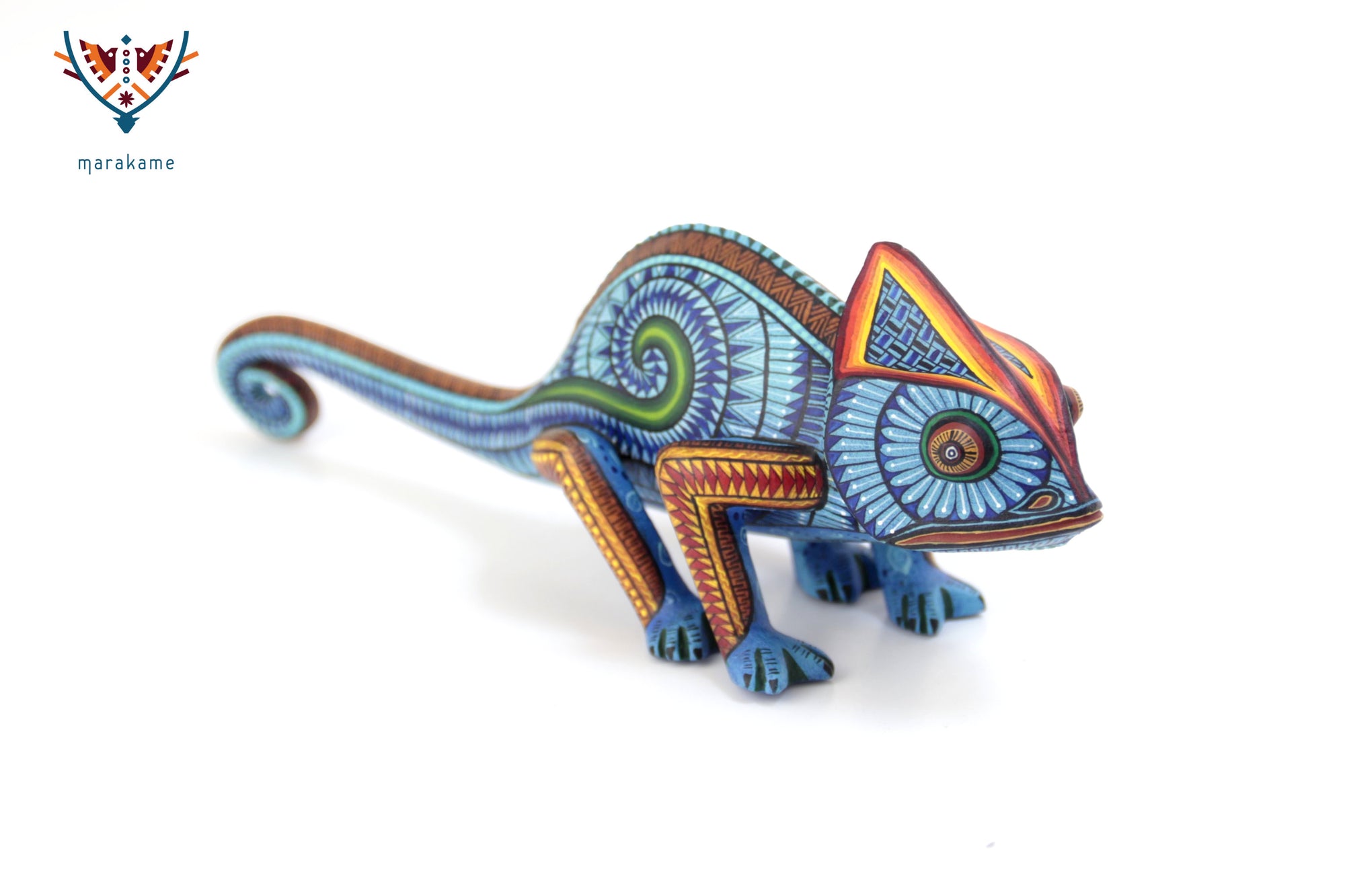 Alebrije – Camaleón de Cola Azul – Esencia del Movimiento Interior