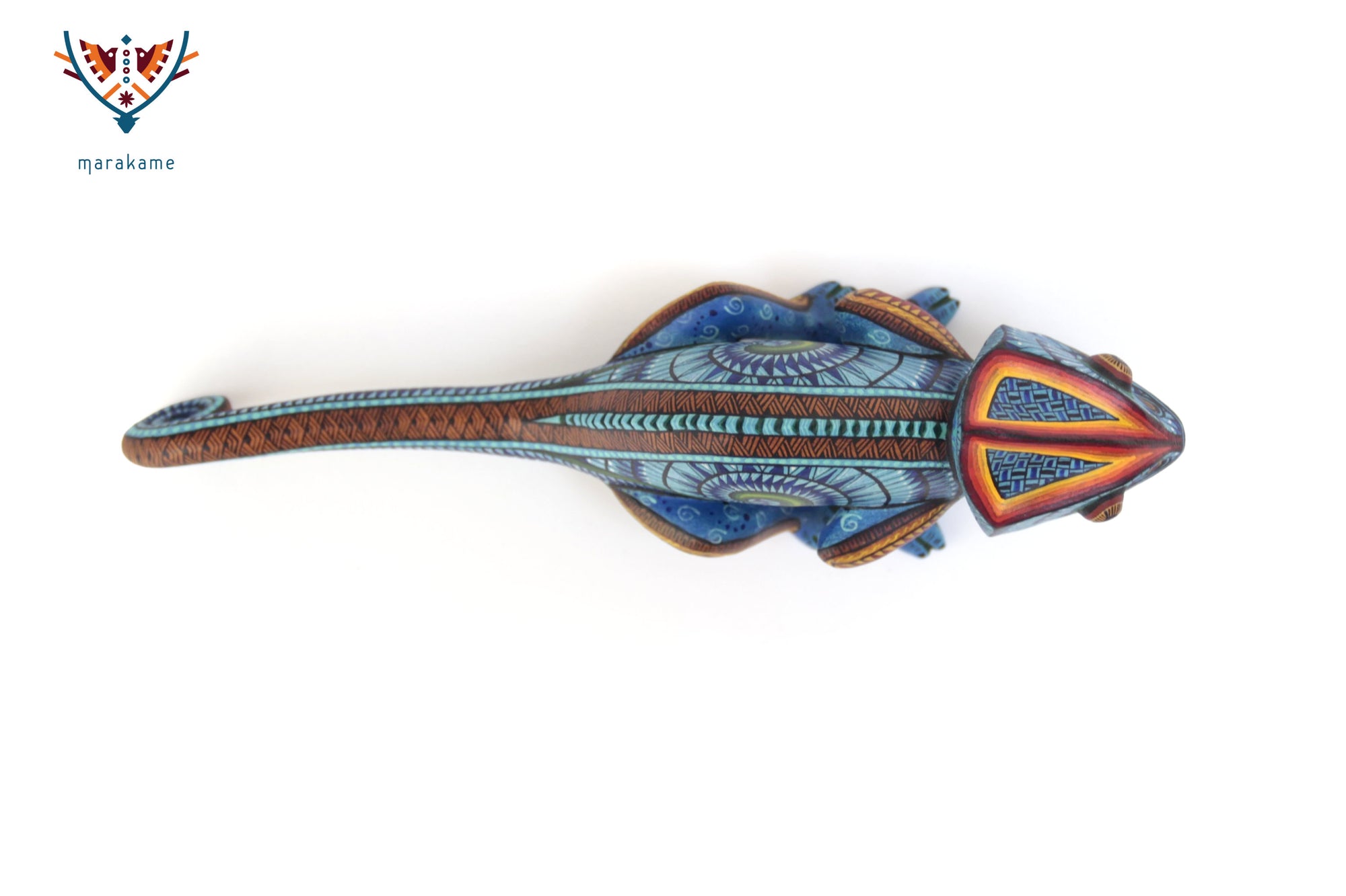Alebrije – Camaleón de Cola Azul – Esencia del Movimiento Interior